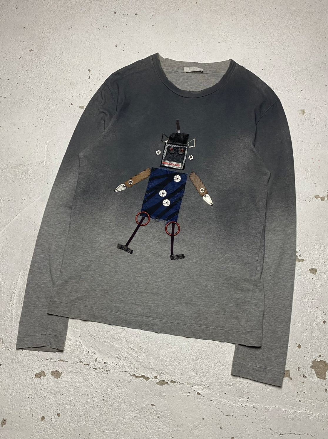 FW 04 Collage Longsleeve by PRADA in size S from TOPS category