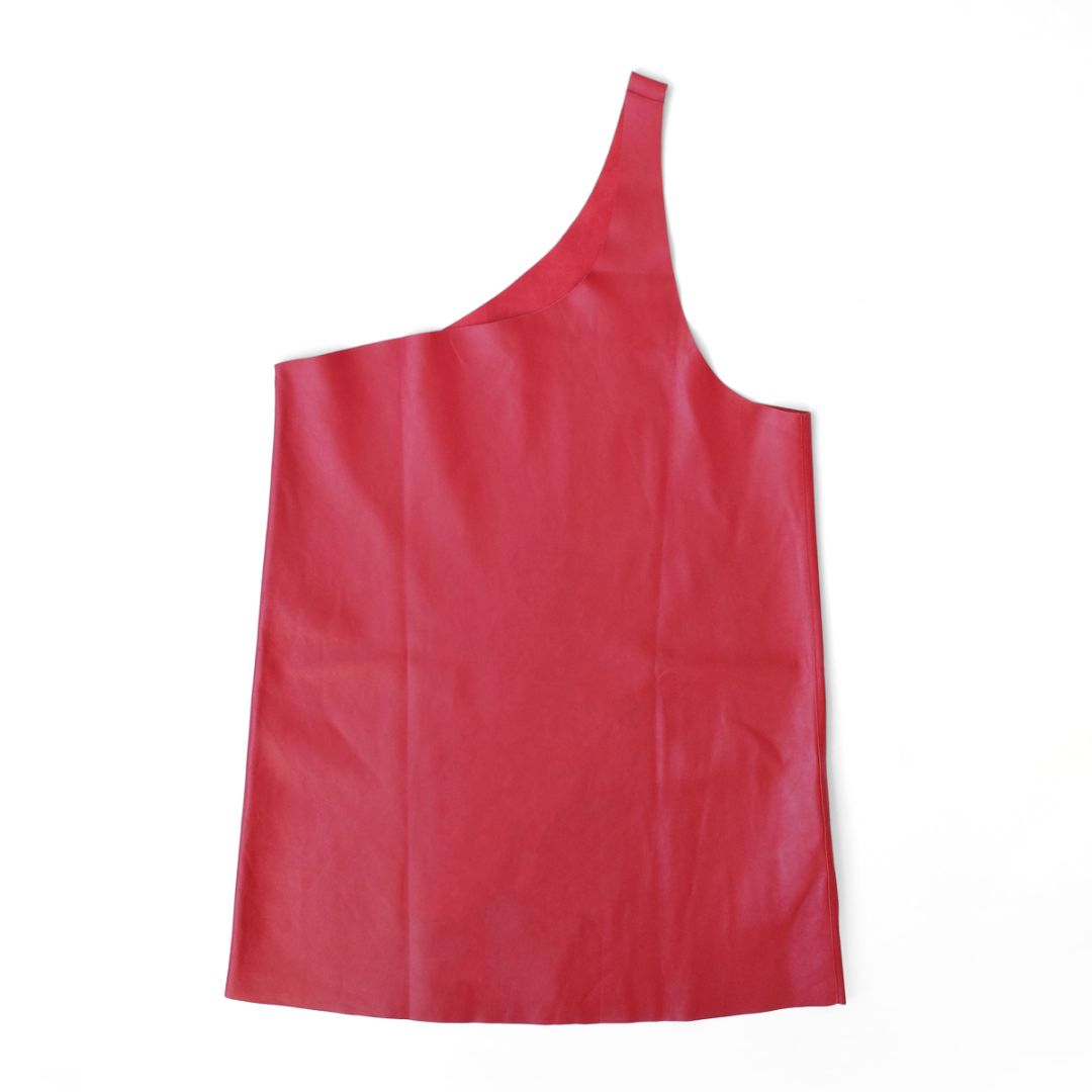 Costume National Fall 2014 Red Leather Asymmetric Top by COSTUME NATIONAL in size M from TOPS category