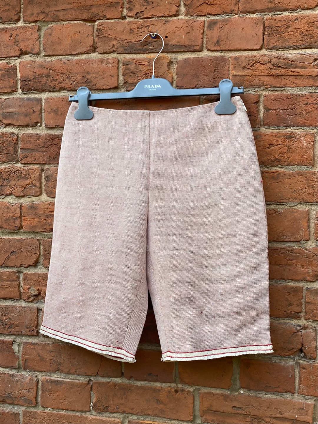 SS99 PRADA LINEN BERMUDA SHORTS by PRADA in size IT 42 from SHORTS category