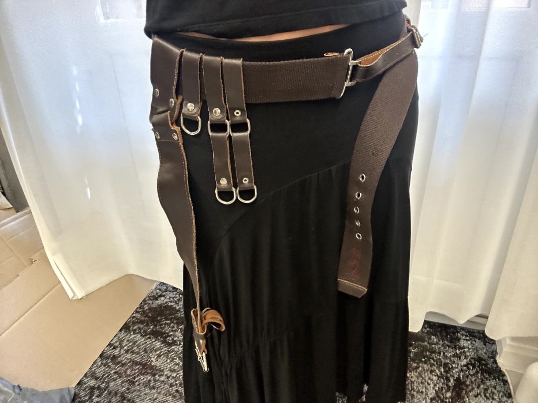 M+FG utility belt in leather and canvas with silver hardware detail by MARITHE AND FRANCOIS GIRBAUD in size ONE SIZE from ACCESSORIES category