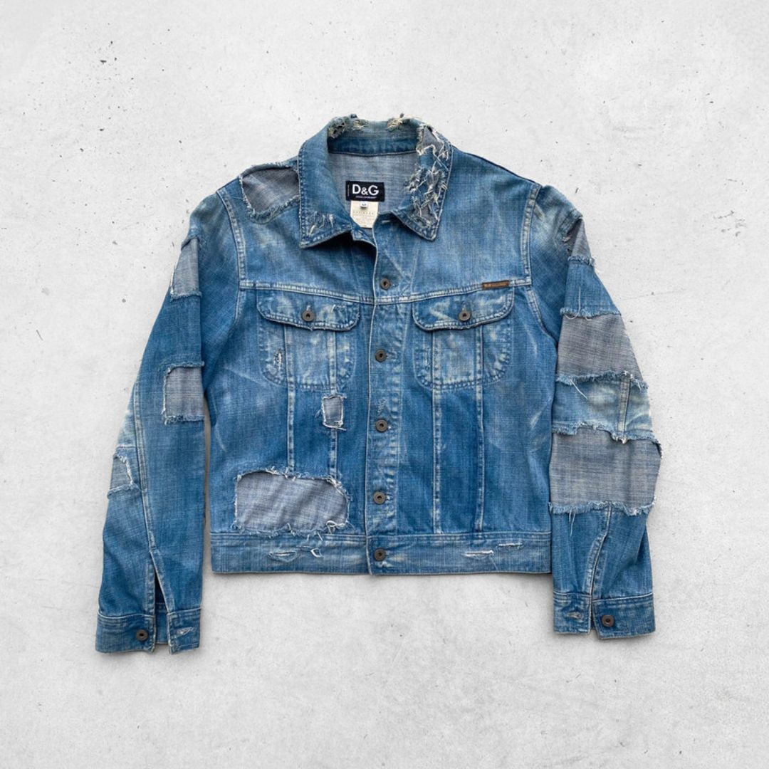 Dolce & Gabbana AW2004 Distressed Denim Jacket by DOLCE & GABBANA in size M from COATS & JACKETS category
