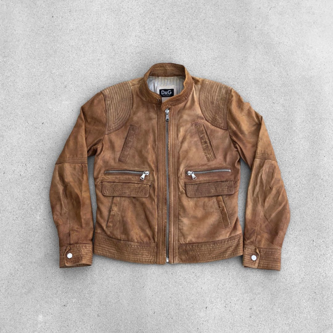 Dolce & Gabbana Leather Jacket Vintage by DOLCE & GABBANA in size L from COATS & JACKETS category