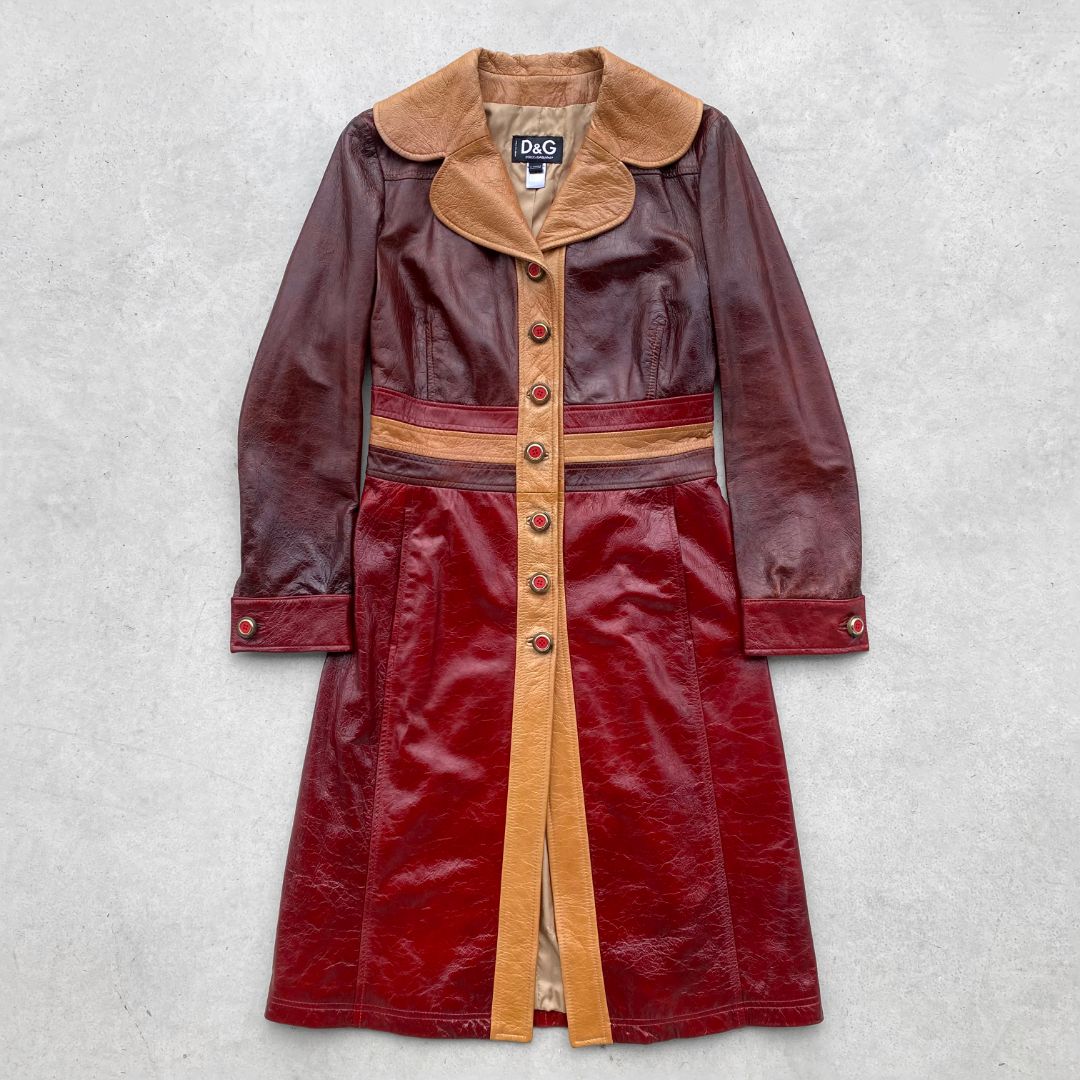 Dolce & Gabbana AW05 Leather Trench by DOLCE & GABBANA in size IT 40 from COATS & JACKETS category