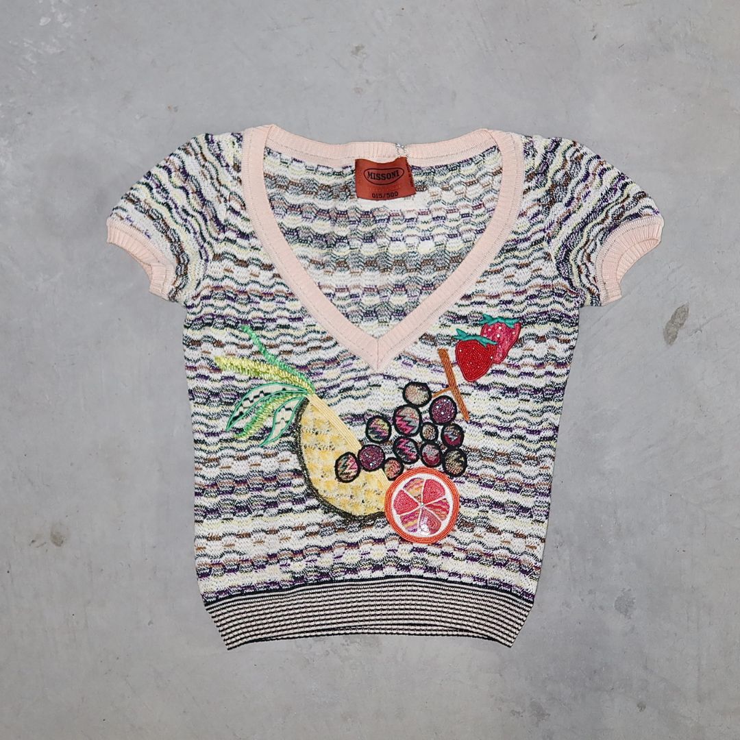 Missoni SS2005 Fruits Knit Tee by MISSONI in size IT 40 from TOPS category