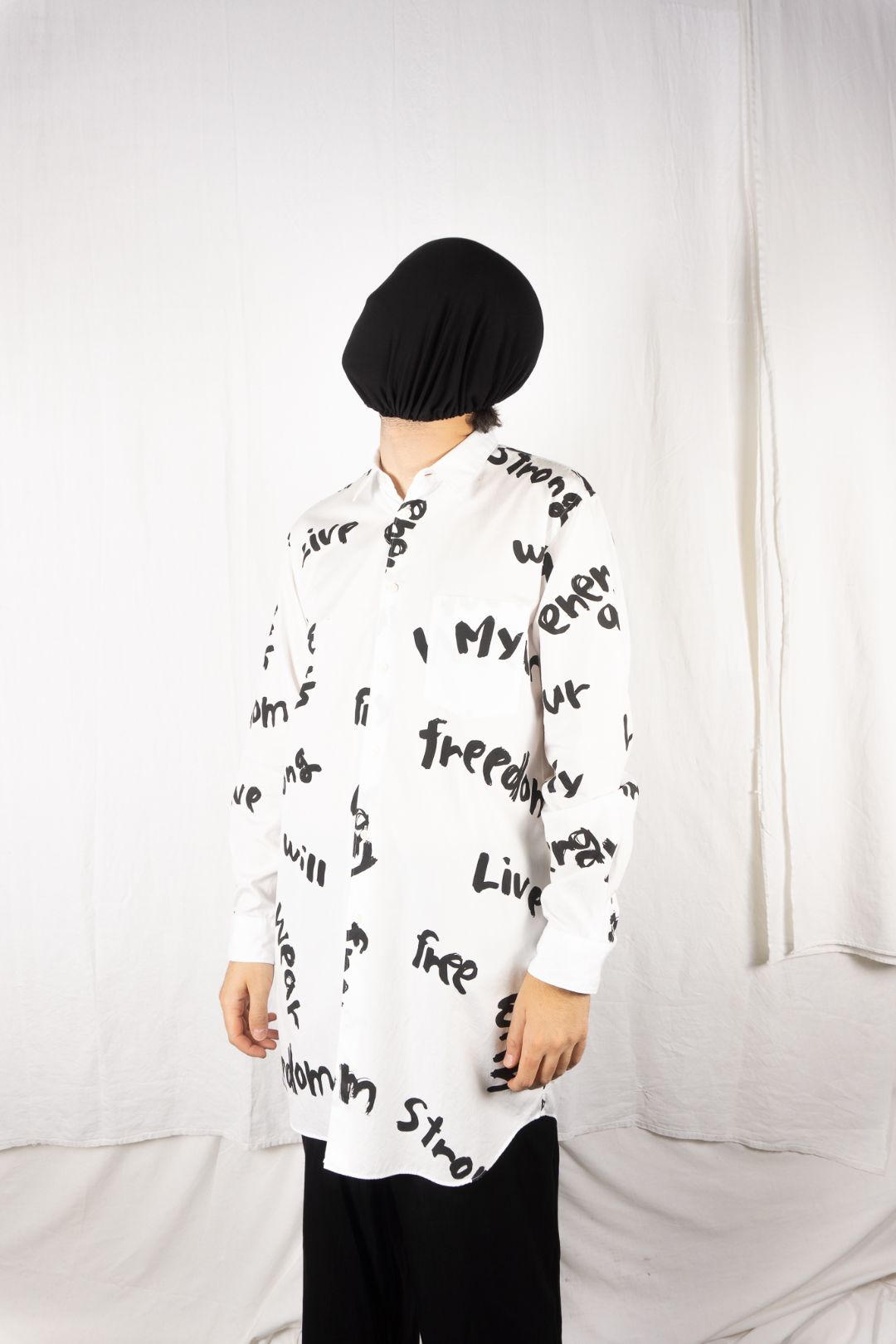Willie Cole long shirt from Comme des Garçons Homme Plus A/W 2021 by COMME DES GARÇONS in size M from SHIRTS category