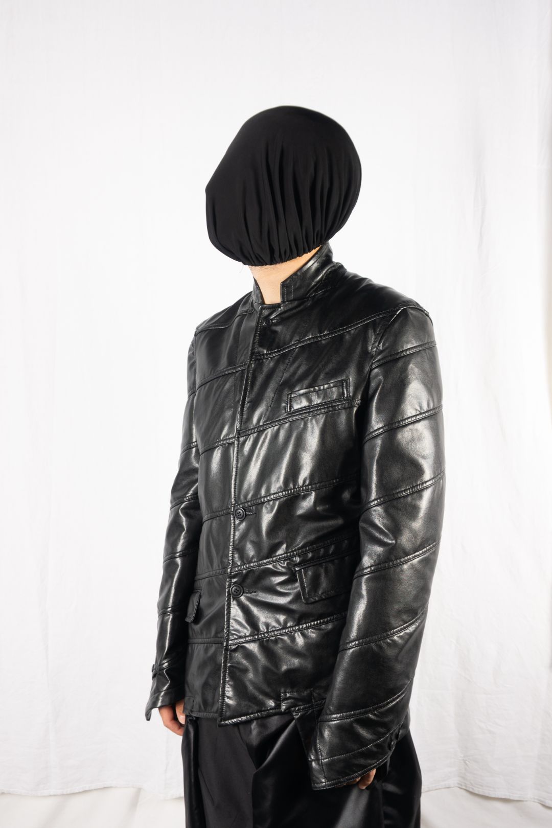 Spiral leather jacket from Comme des Garçons Homme Plus A/W 2015 by COMME DES GARÇONS in size L from COATS & JACKETS category