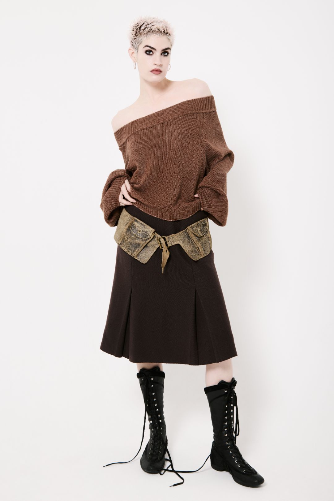 Vintage Miu Miu brown midi skirt by MIU MIU in size IT 42 from SKIRTS category