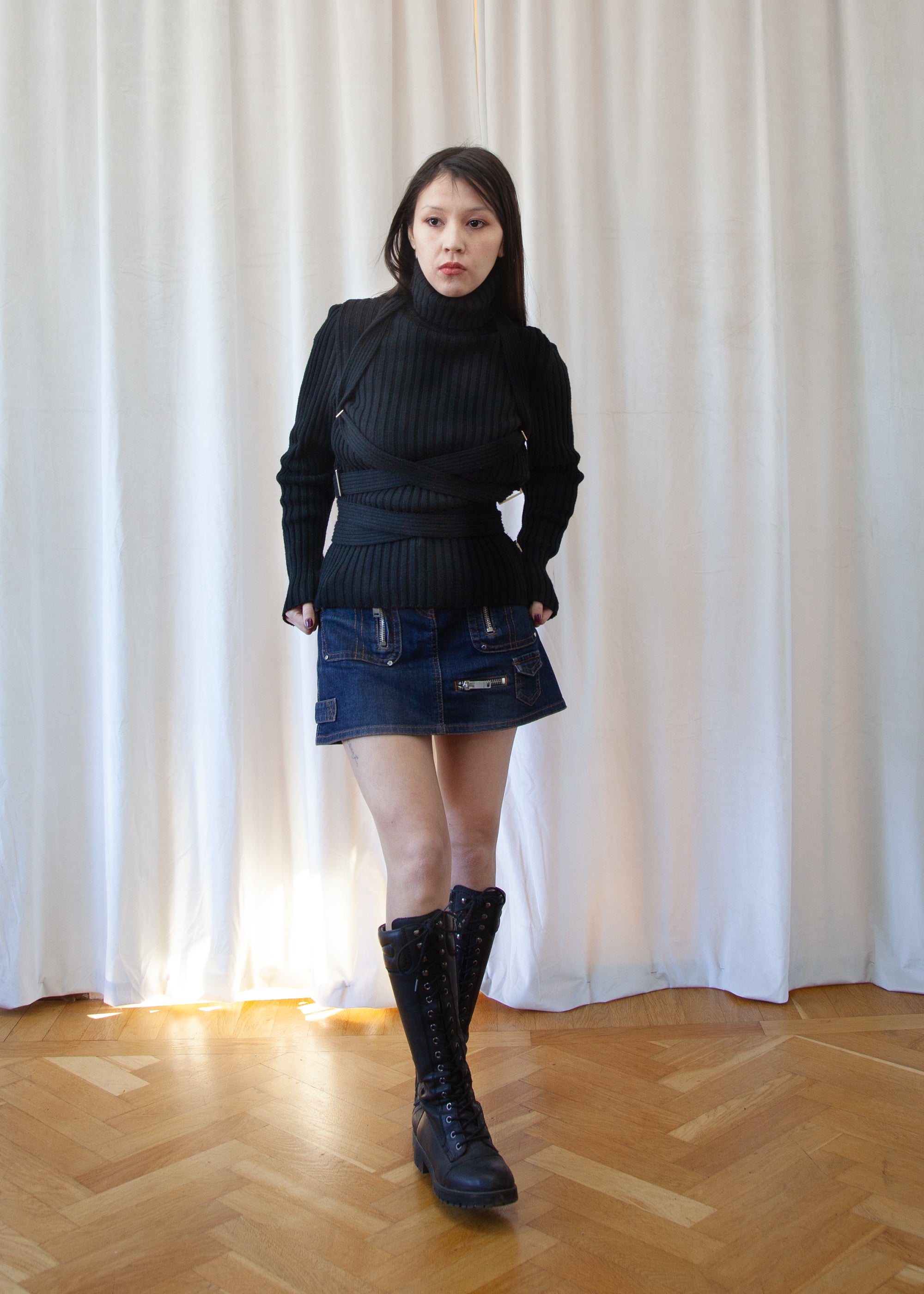 Jean Paul Gaultier ‘bondage’ knit, Fall 2003 by JEAN PAUL GAULTIER in size IT 42 from KNITWEAR category