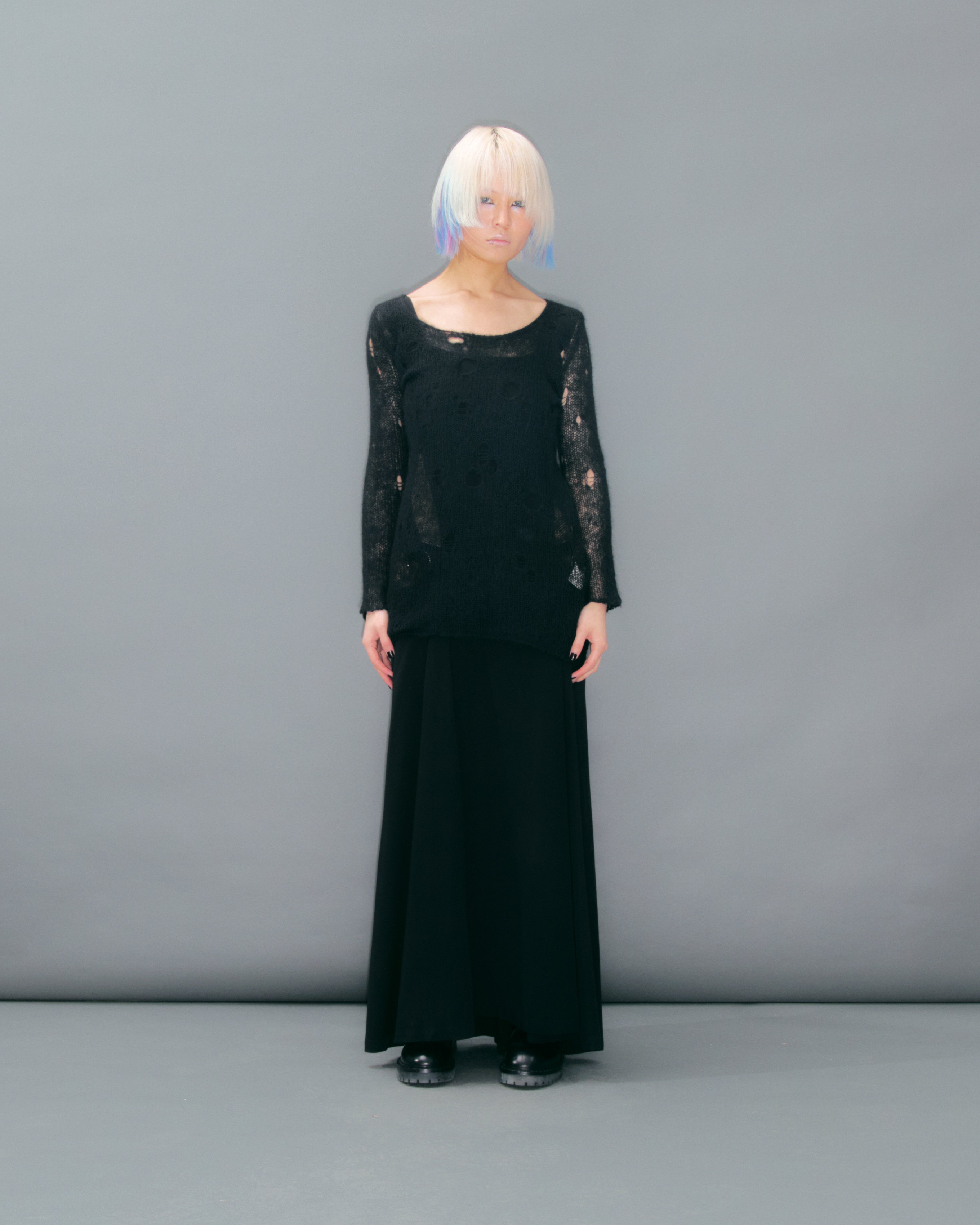 Distressed Knit Top by LIMI FEU in size S from KNITWEAR category