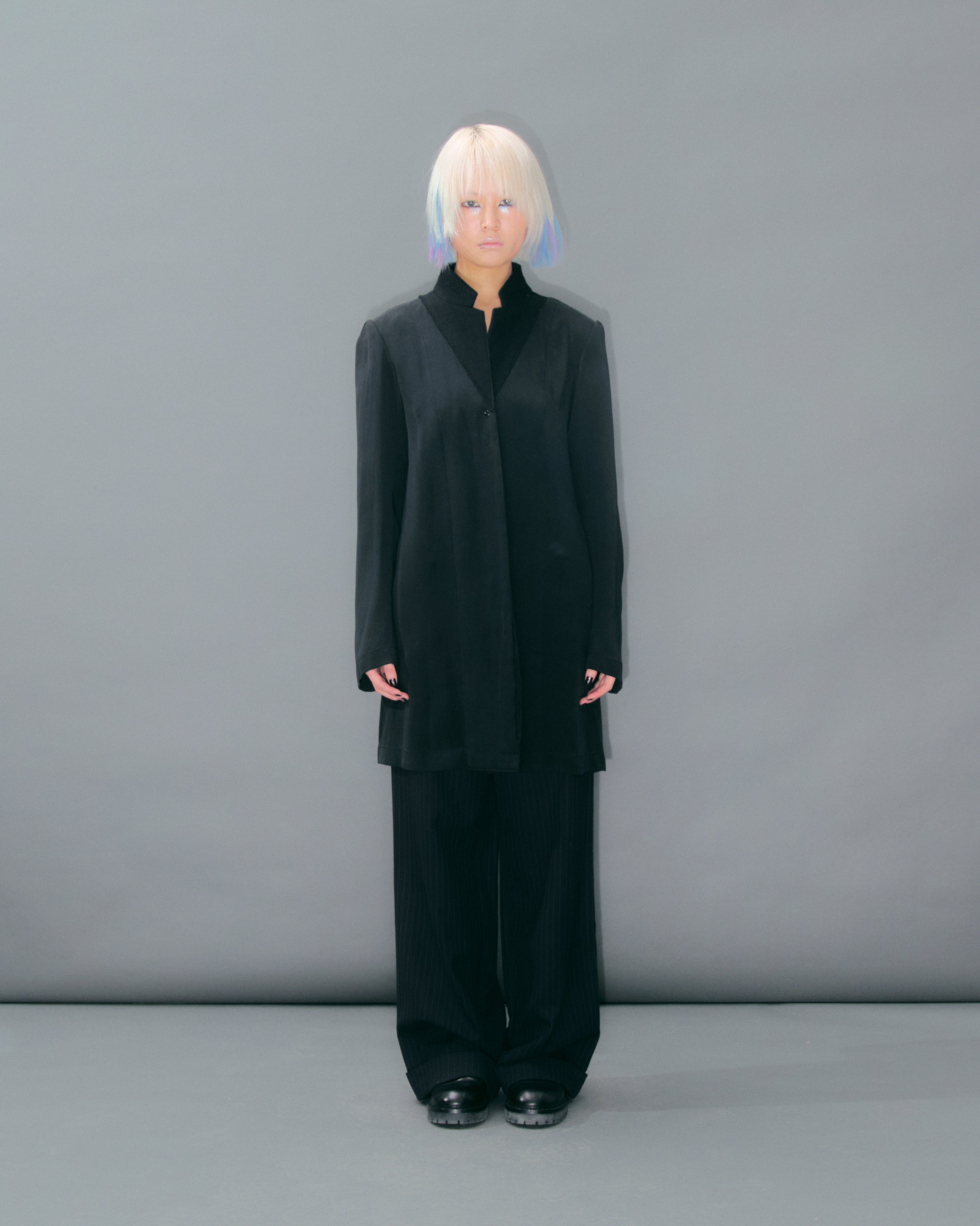 Black Silk Blazer Wool Collar by YOHJI YAMAMOTO in size S from COATS & JACKETS category