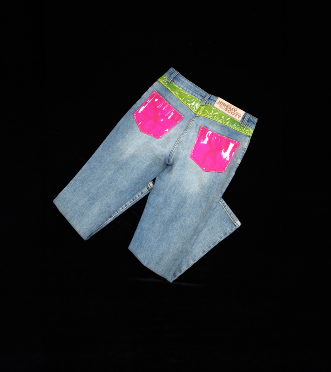 JEREMY SCOTT NEON PVC SKINNY JEANS by JEREMY SCOTT in size AU/UK 8 from trousers category