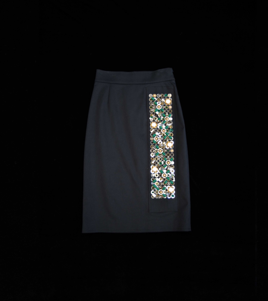 PRADA EMBELLISHED PANEL SKIRT by PRADA in size EU 38 from SKIRTS category