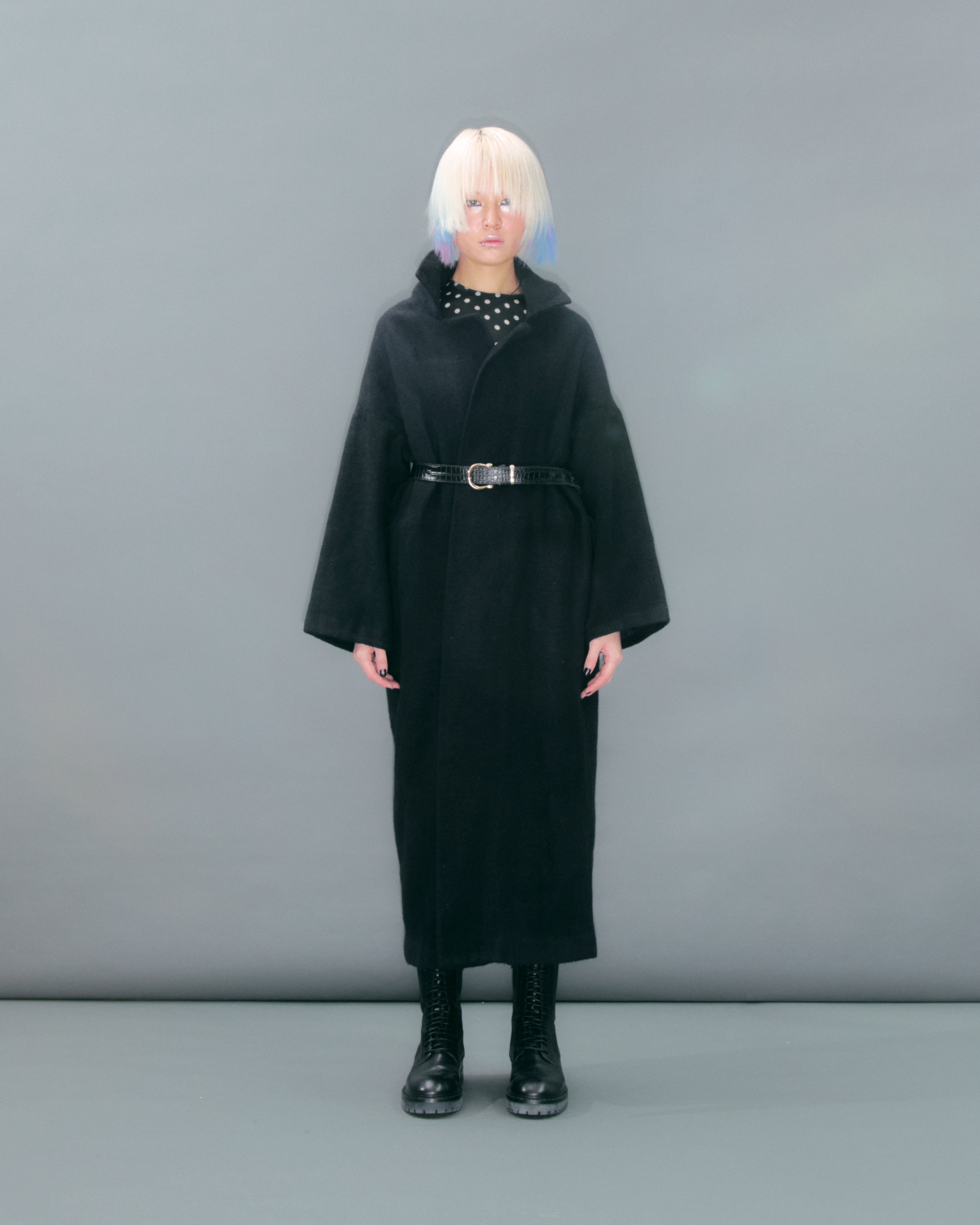 Long Open Wool Black Jacket by YOHJI YAMAMOTO in size S from COATS & JACKETS category