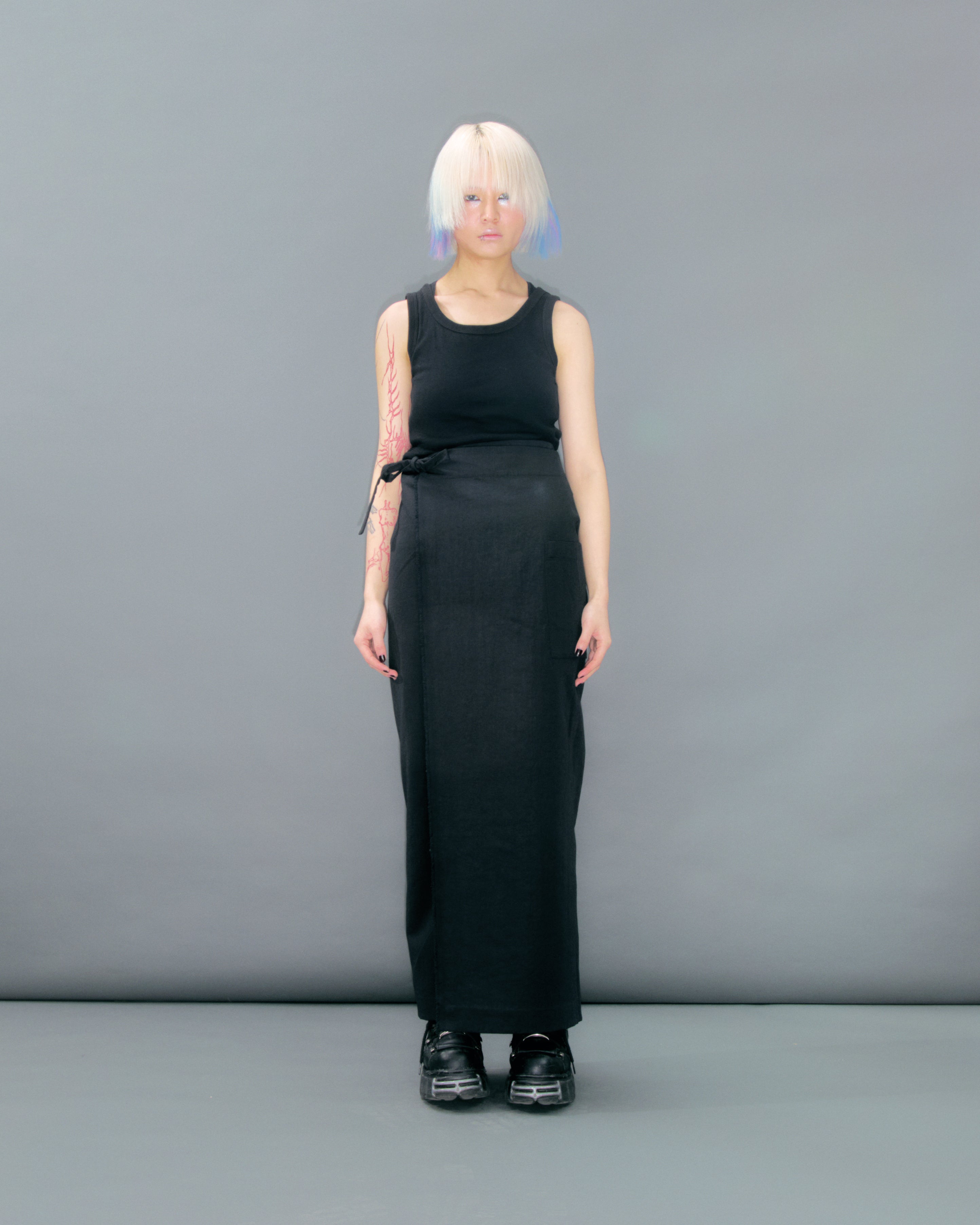 Black Wrap Skirt by YOHJI YAMAMOTO in size ONE SIZE from SKIRTS category