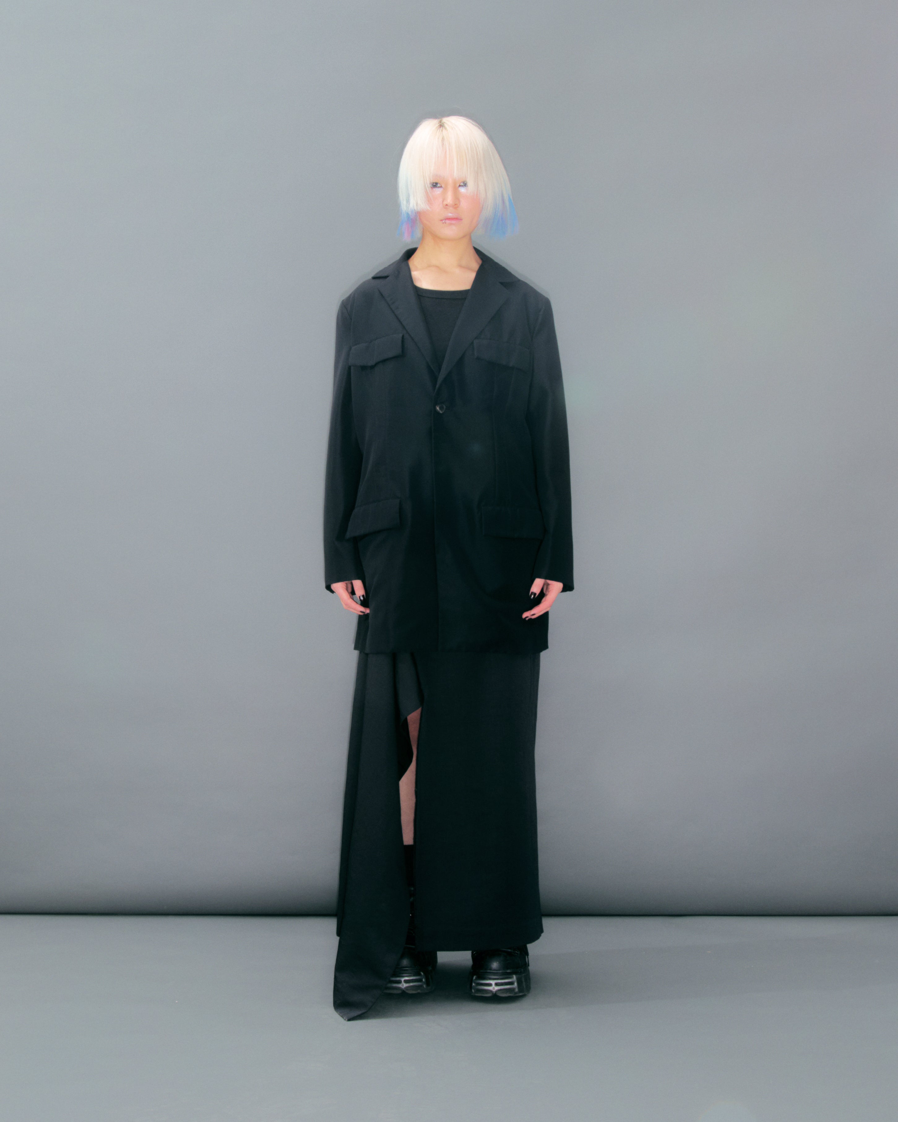 Black Wool Mix Blazer SS97 by YOHJI YAMAMOTO in size ONE SIZE from COATS & JACKETS category