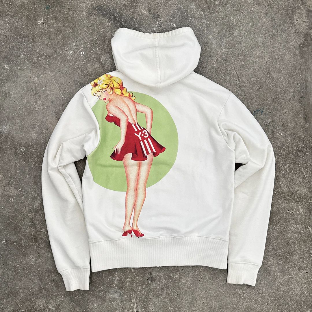 Y-3 aw04 Rebel pinup hoodie by Y3 in size XS from SPORTSWEAR category