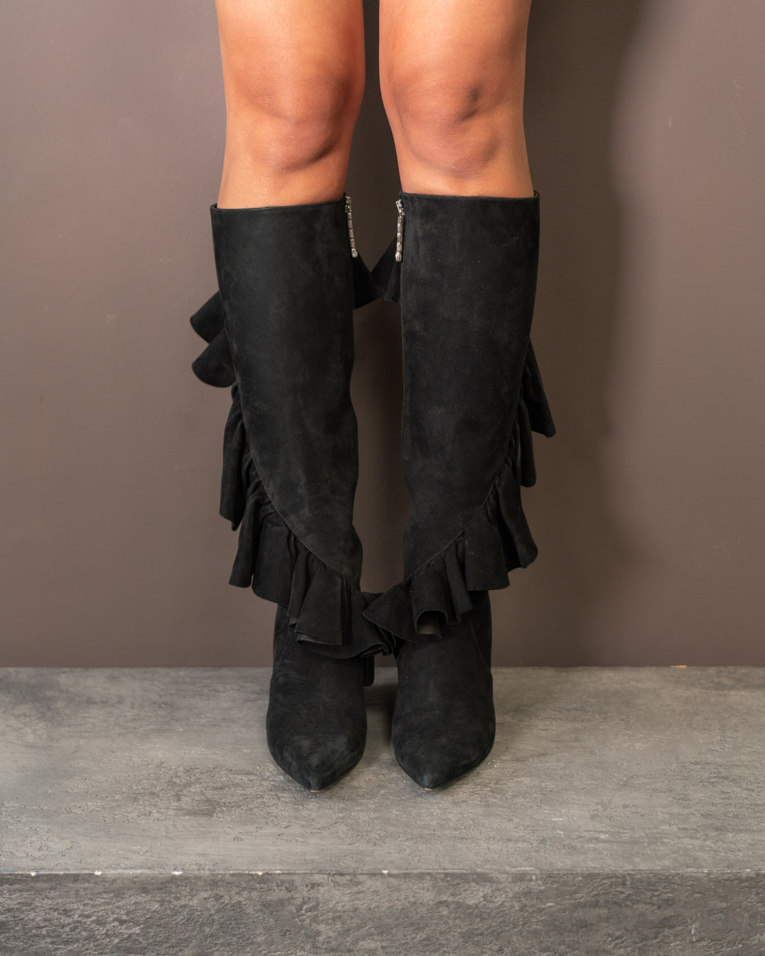 JW ANDERSON RUFFLE KNEE HIGH SUEDE BOOTS (EU 37) by JW ANDERSON in size EU 37 from SHOES category
