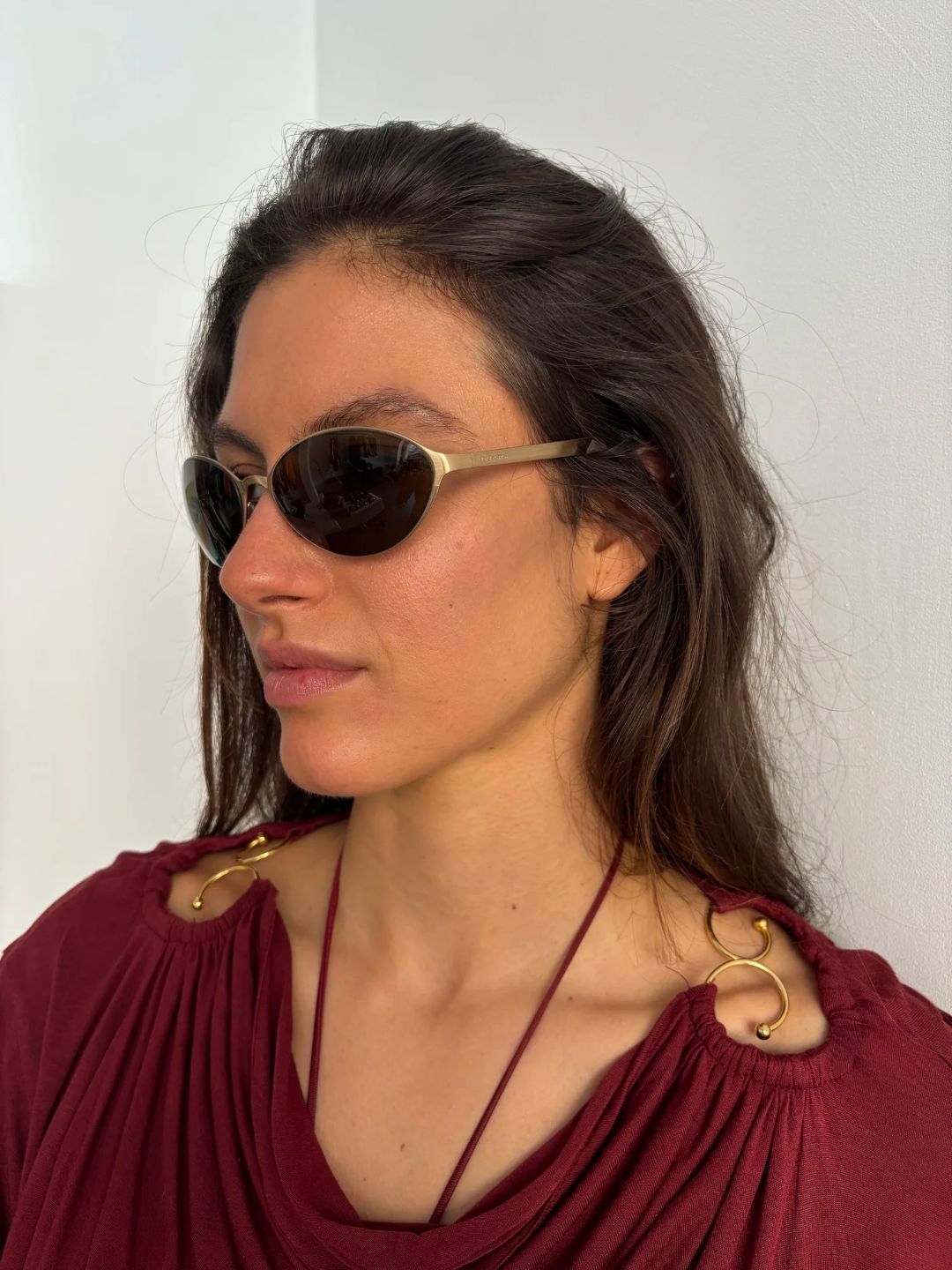 Vintage Giorgio Armani Sunglasses in Gold by GIORGIO ARMANI in size N/A from ACCESSORIES category