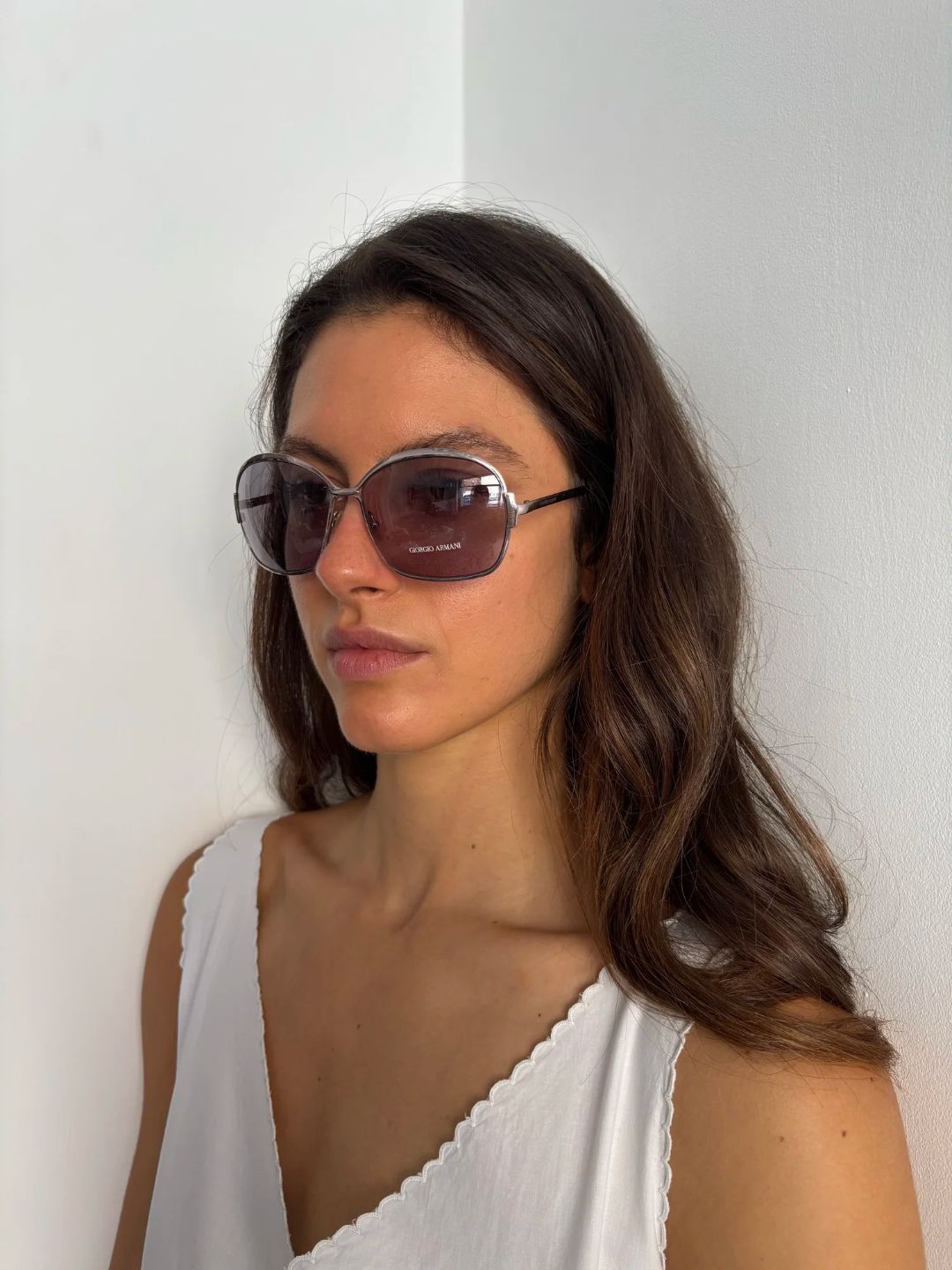Vintage Giorgio Armani Sunglasses in Lavender by GIORGIO ARMANI in size N/A from ACCESSORIES category