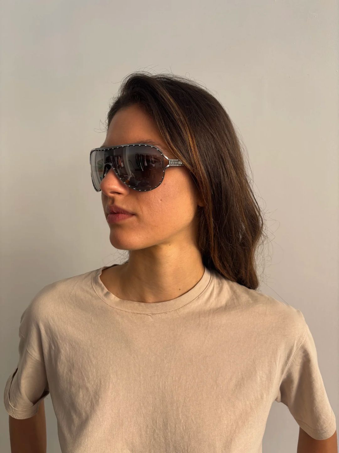 Vintage Valentino Sunglasses in Metallic Black by VALENTINO in size N/A from ACCESSORIES category