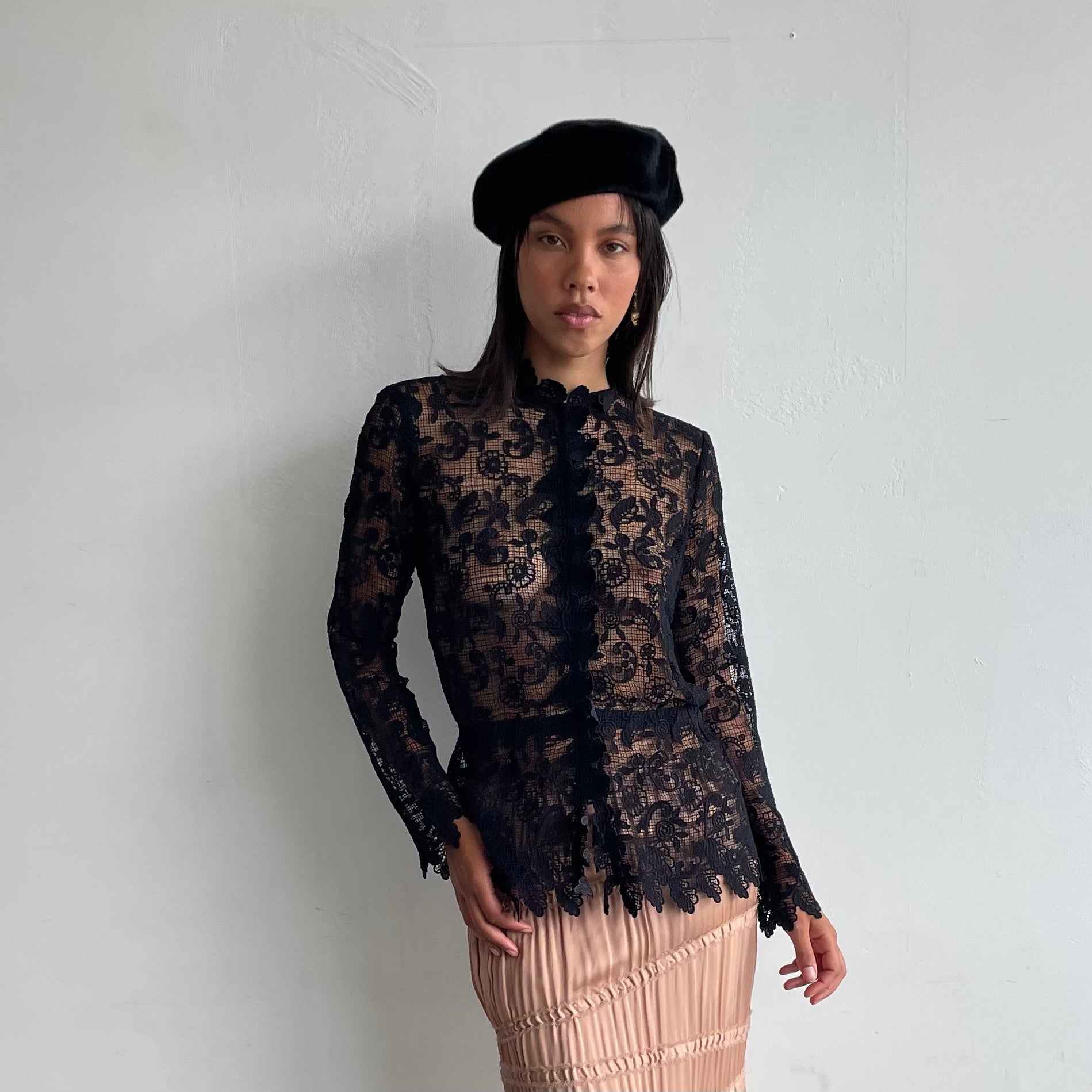 Giorgio Armani black crochet blouse by GIORGIO ARMANI in size IT 40 from TOPS category