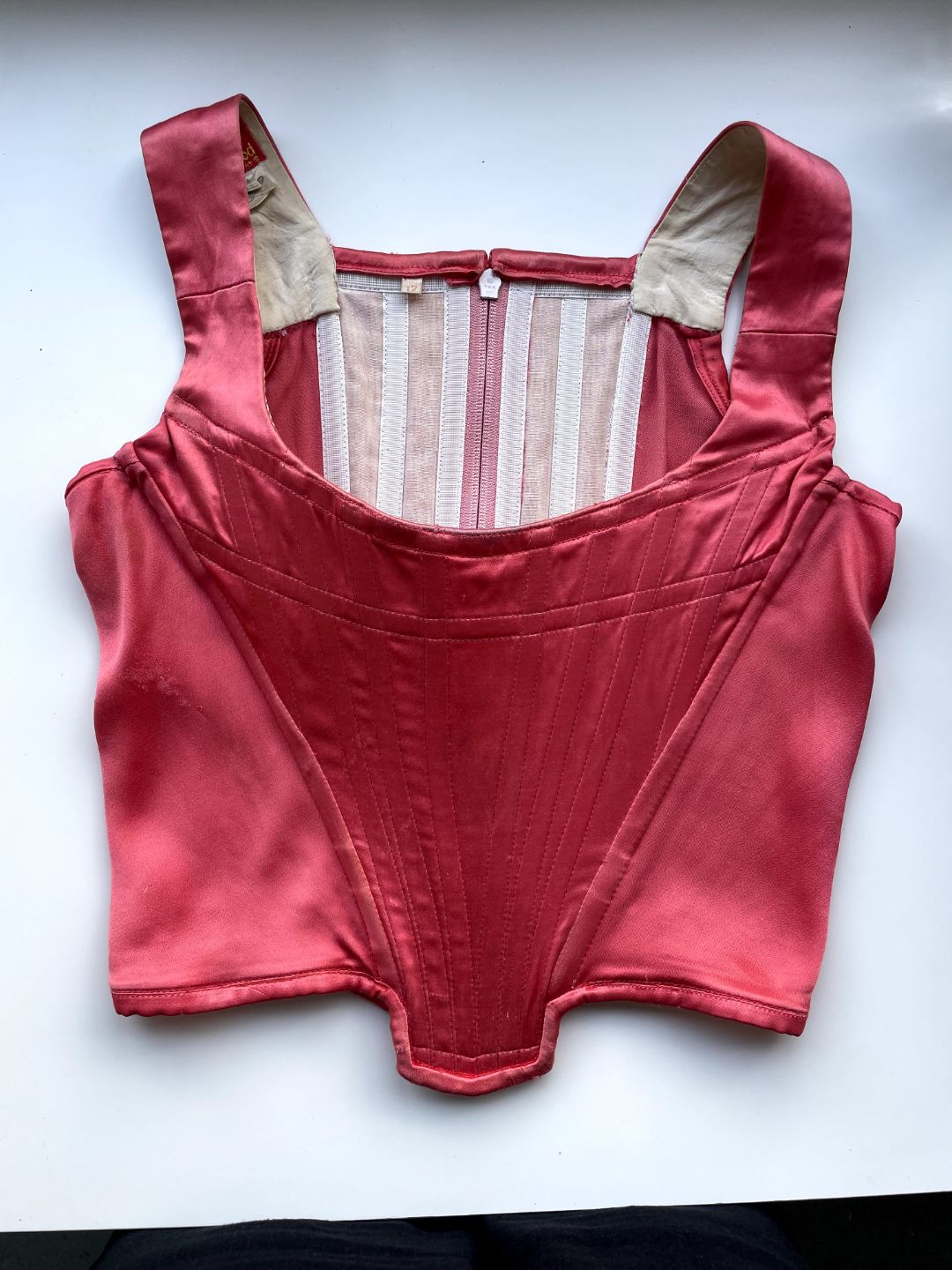 Vivienne Westwood S/S1992 ‘Statue of Liberty’ coral pink corset by VIVIENNE WESTWOOD in size AU/UK 8 from TOPS category