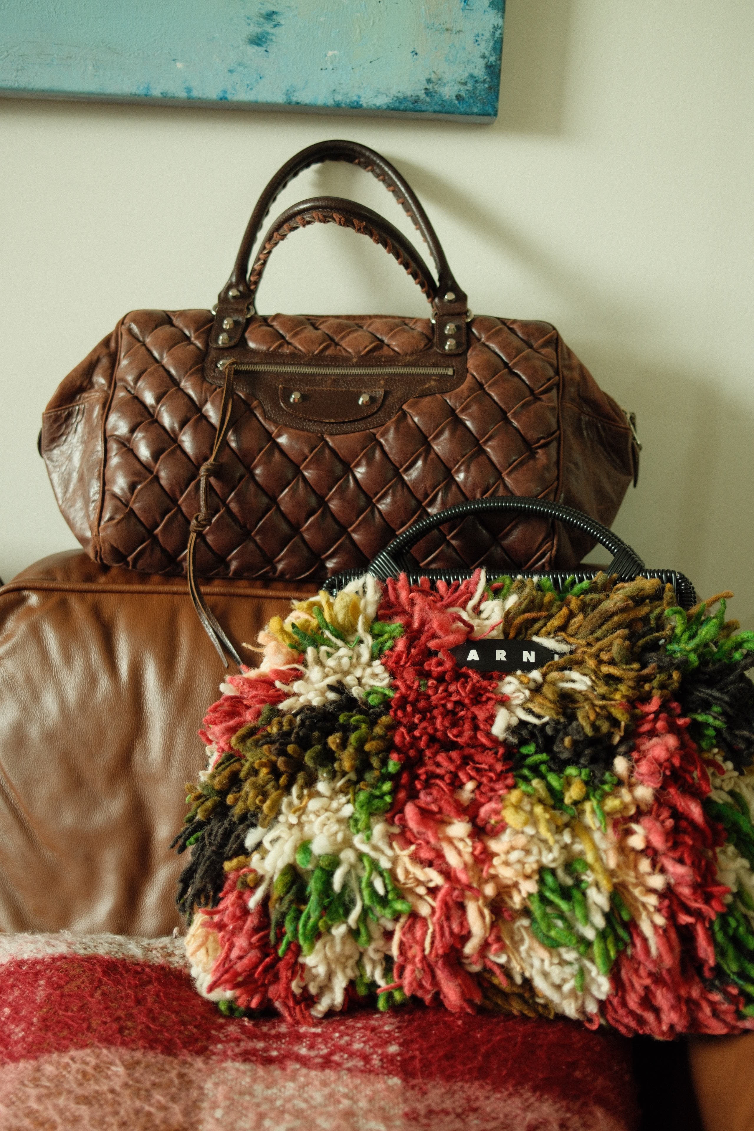 Balenciaga Quilted Brown Handbag by BALENCIAGA in size ONE SIZE from BAGS category
