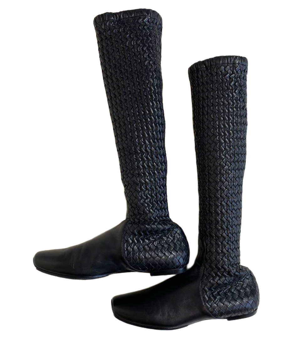 Bottega Veneta Intrecciato Leather woven flat Boots sz 6.5 with dust bag by BOTTEGA VENETA in size EU 36 from SHOES category