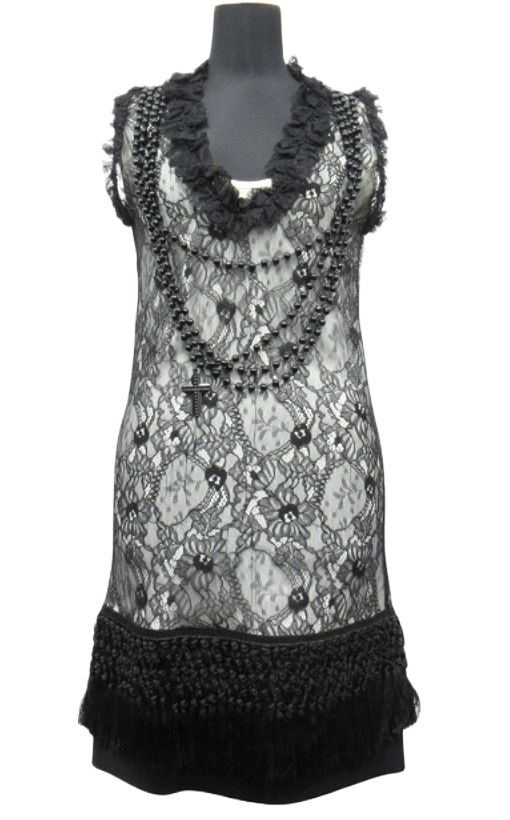 GIVENCHY all-lace frill dress Sless necklace, cross, fringe, size 38 by GIVENCHY in size S from DRESSES category