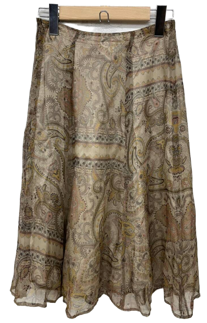 DRIES VAN NOTEN Women's Paisley Brown Size 38 Knee-length Chiffon Skirt Silk by DRIES VAN NOTEN in size XS from SKIRTS category