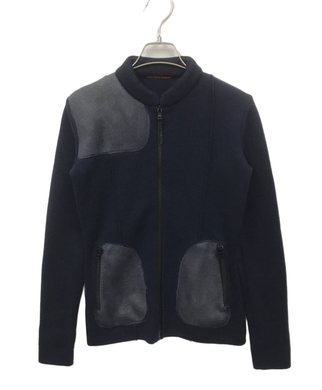 Prada Sport Knit Wool Patch Pocket Elbow Patches Zip Jacket by PRADA in size XS from COATS & JACKETS category