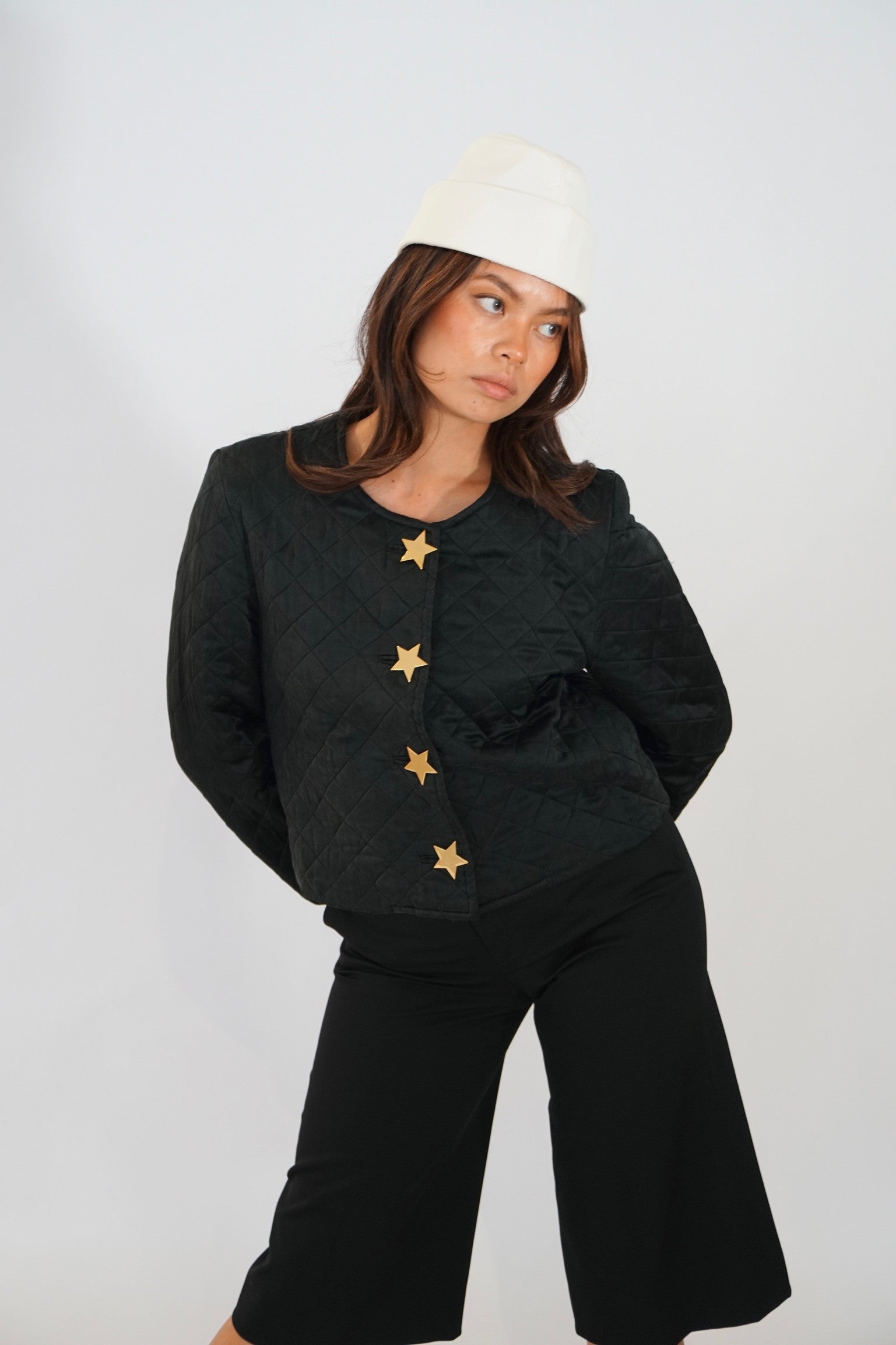 Tsumori Chisato Quilted Star Button Cropped Jacket by ISSEY MIYAKE in size S from COATS & JACKETS category