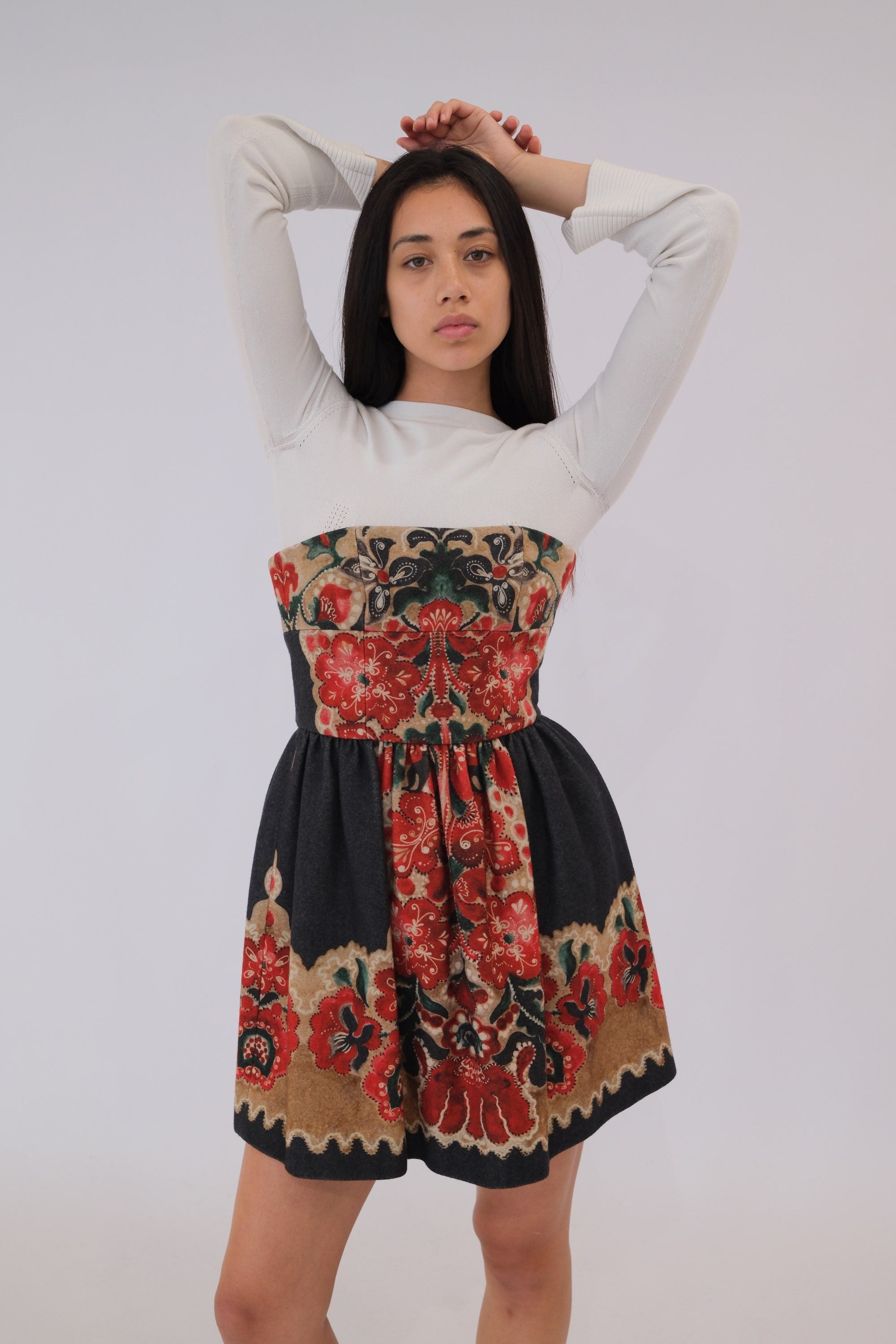 Red Valentino Felt Floral Paisley Mini Dress by VALENTINO in size XS from DRESSES category