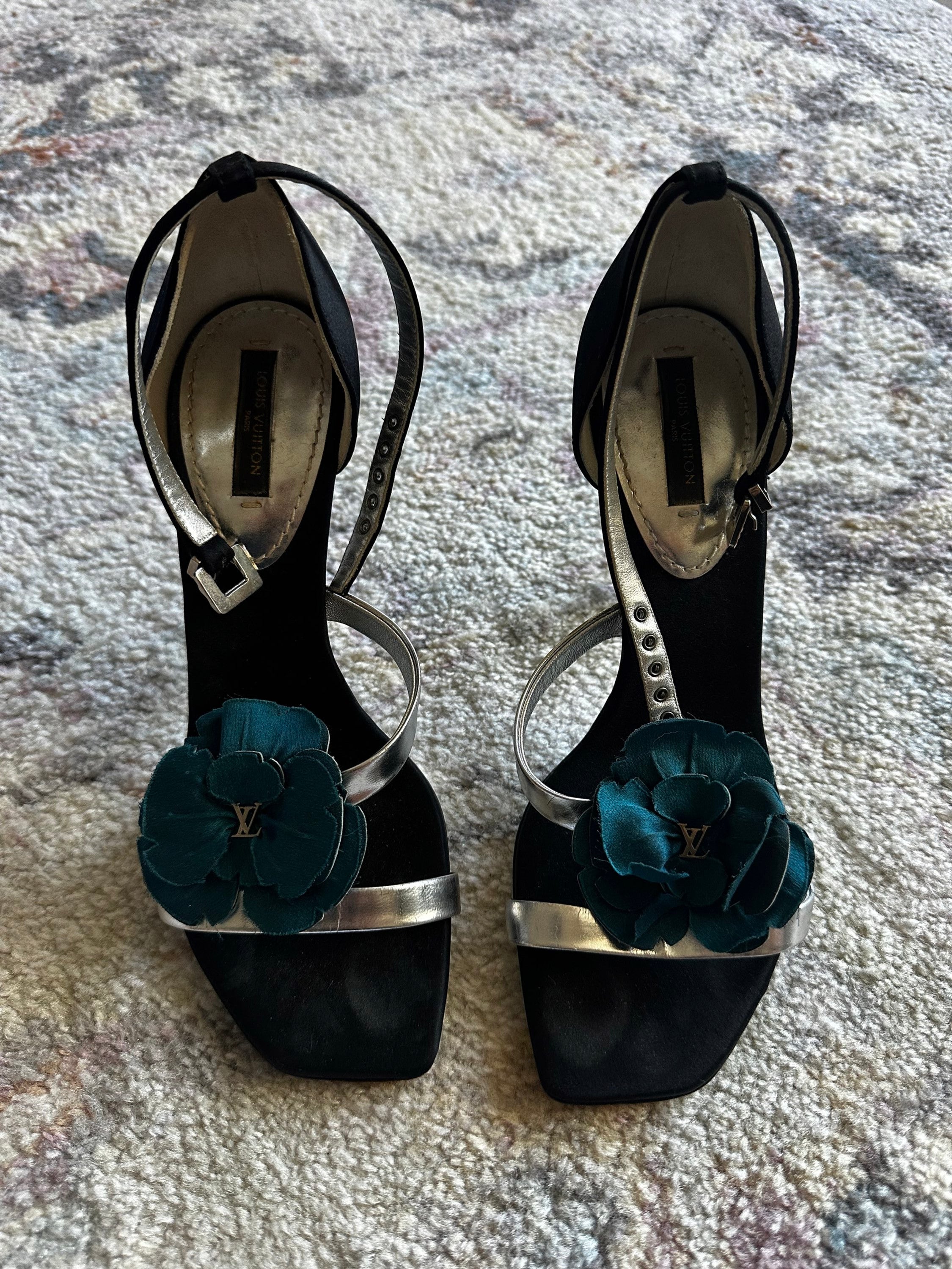 Louis Vuitton Floral Logo Sandal Heels by LOUIS VUITTON in size EU 35 from SHOES category