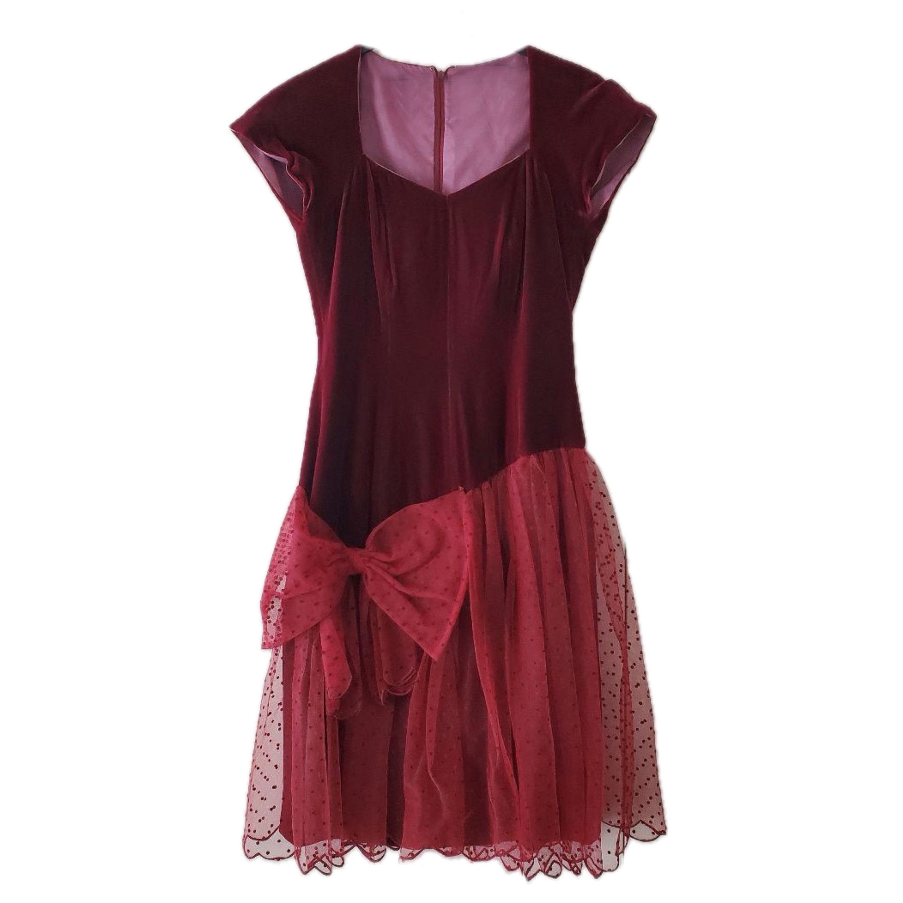Christian Dior Sless Sweetheart Neckline Velvet Tulle Bow Skirt Dress by DIOR in size M from DRESSES category