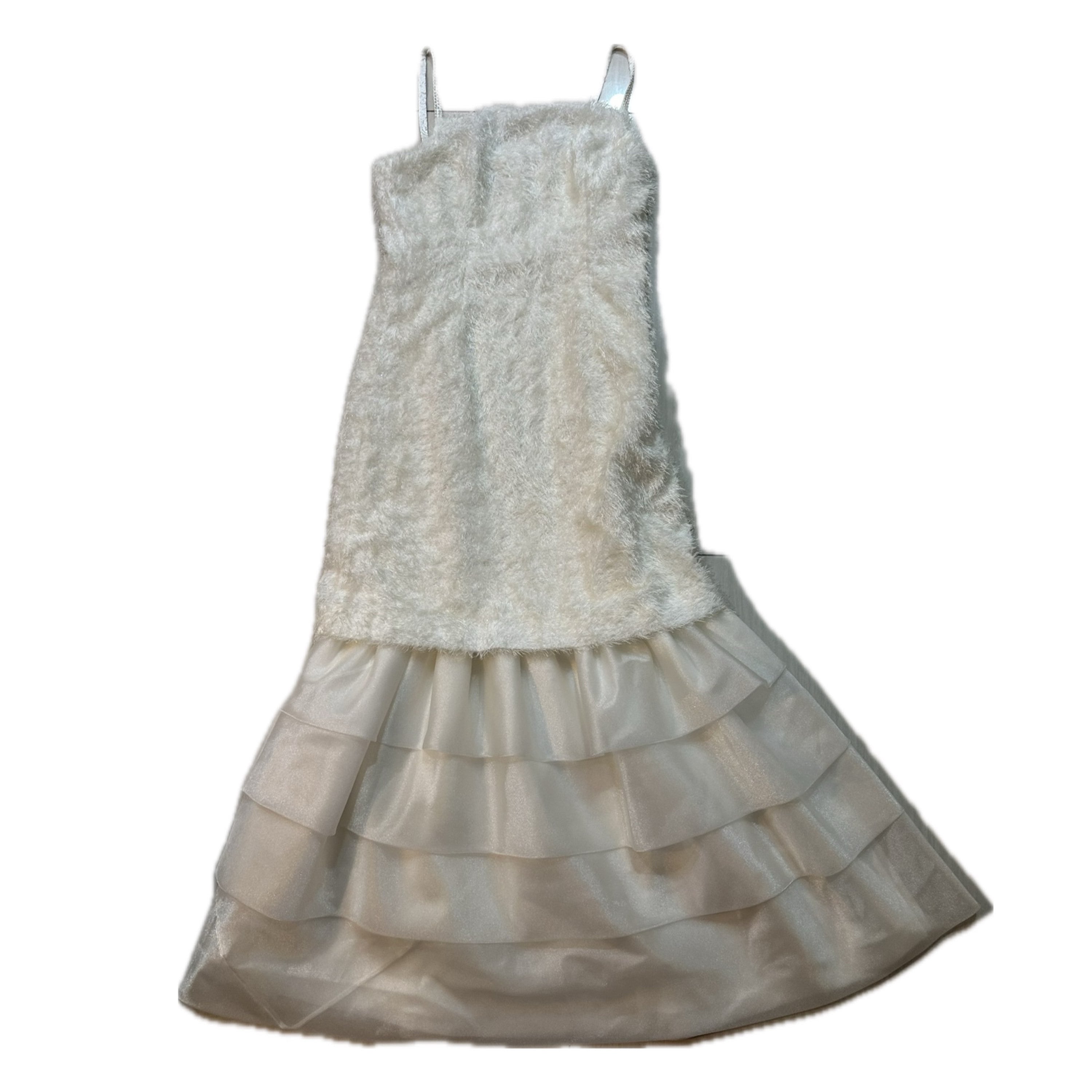 Balenciaga Mode Fluffy Square Neck Spaghetti Pearl Strap w Layered Skirt Dress by BALENCIAGA in size S from DRESSES category