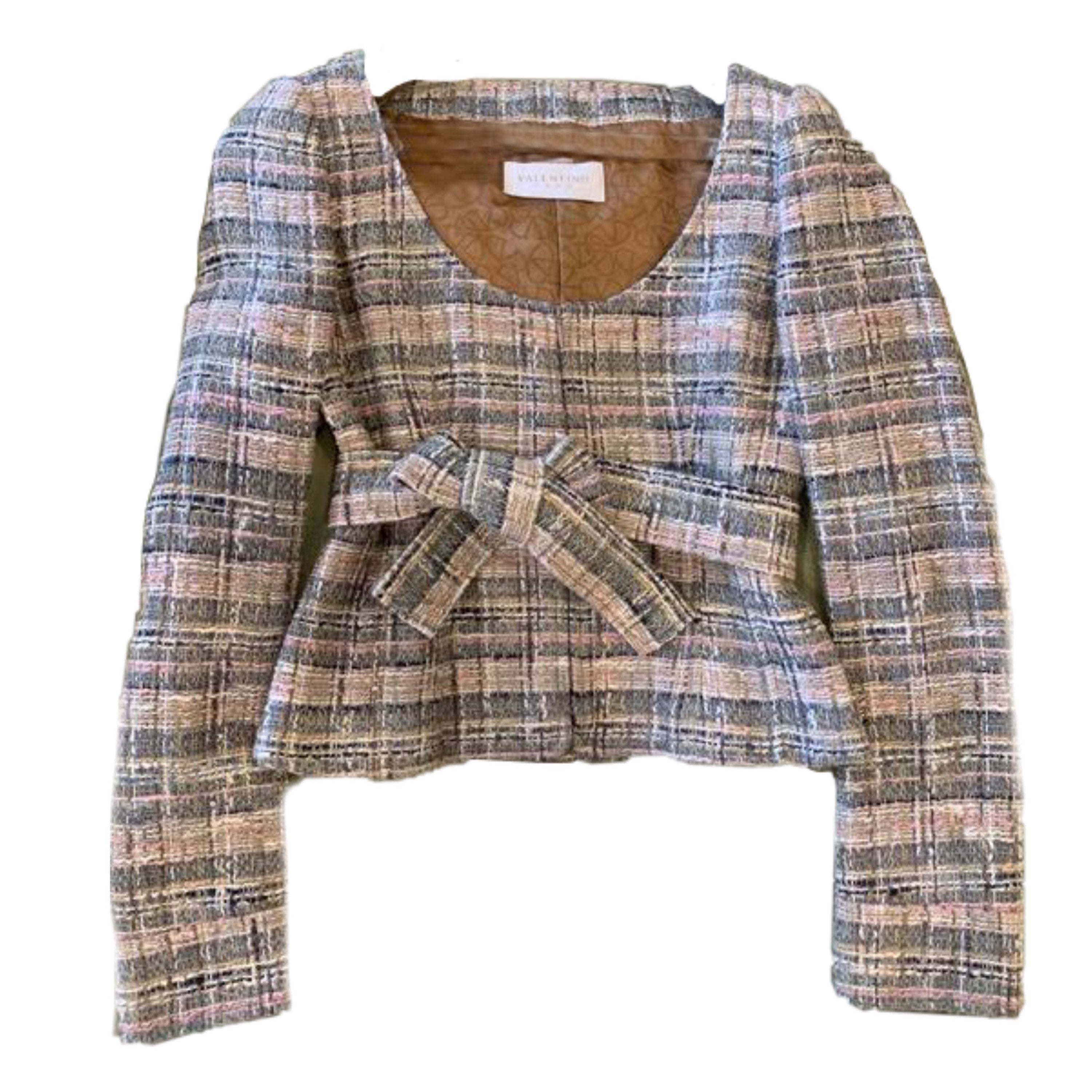 Valentino Scoop NeckTweed Zip Jacket by VALENTINO in size XS from COATS & JACKETS category