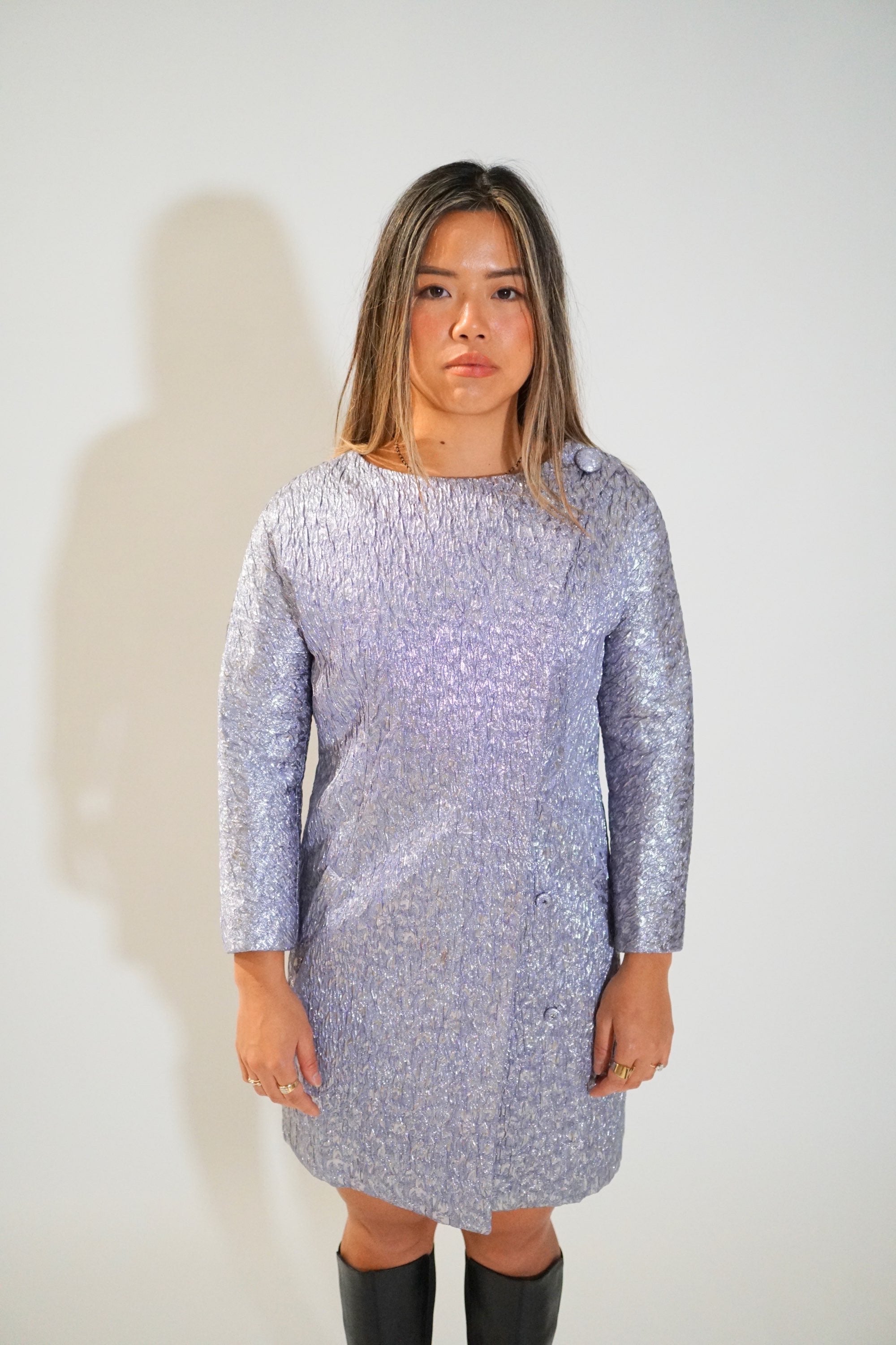 Balenciaga Metallic Button Dress Coat by BALENCIAGA in size S from COATS & JACKETS category