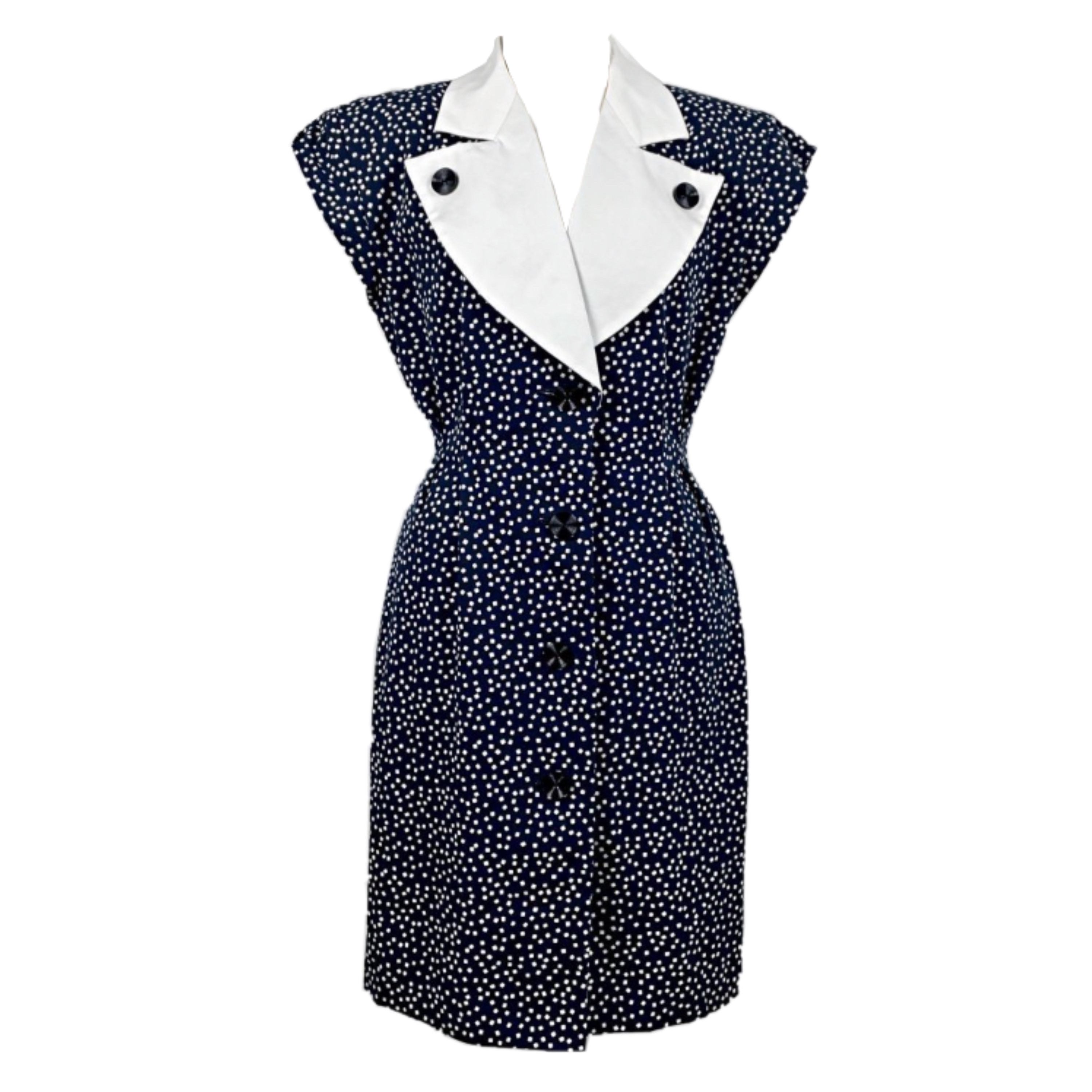 Yves Saint Laurent Square Print Shoulder Pad Sless Midi Dress by YVES SAINT LAURENT in size S from DRESSES category