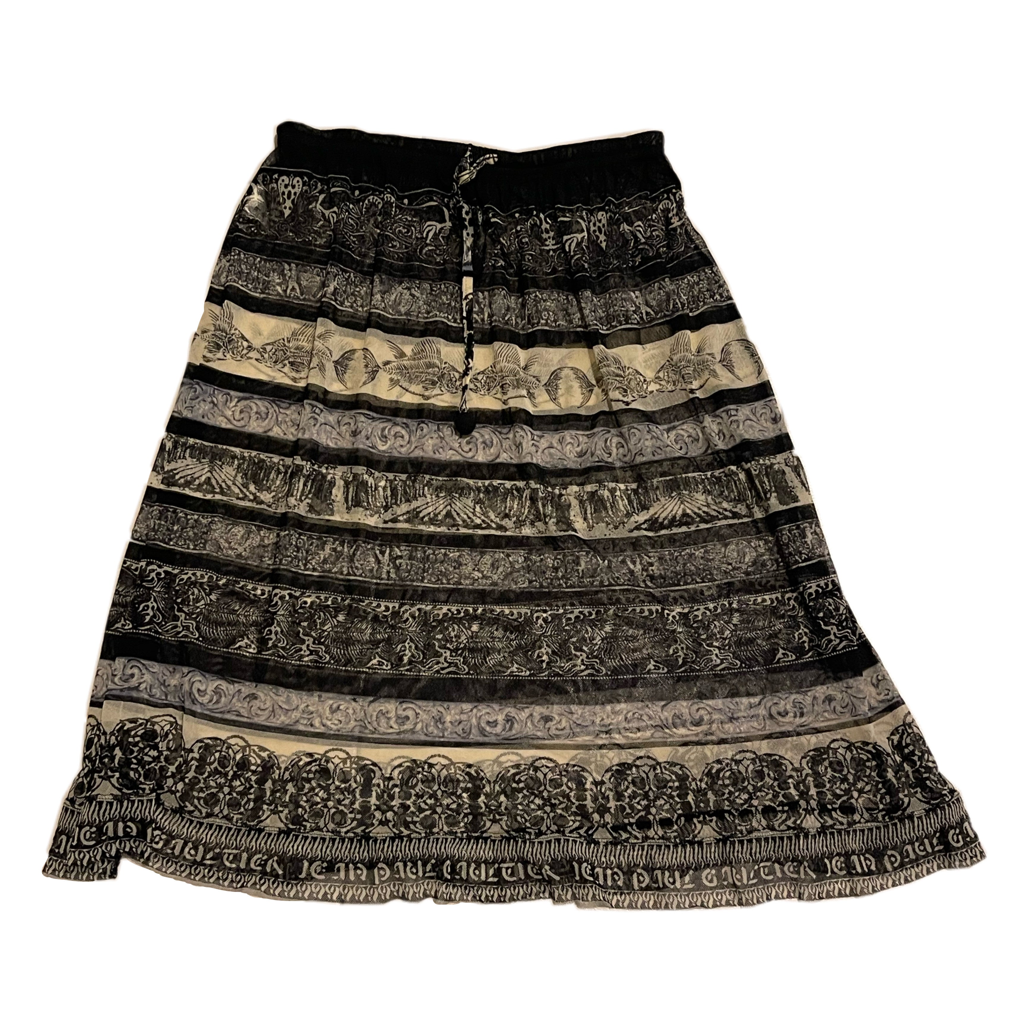 Jean Paul Gaultier Classique Pattern Mesh skirt by JEAN PAUL GAULTIER in size M from SKIRTS category