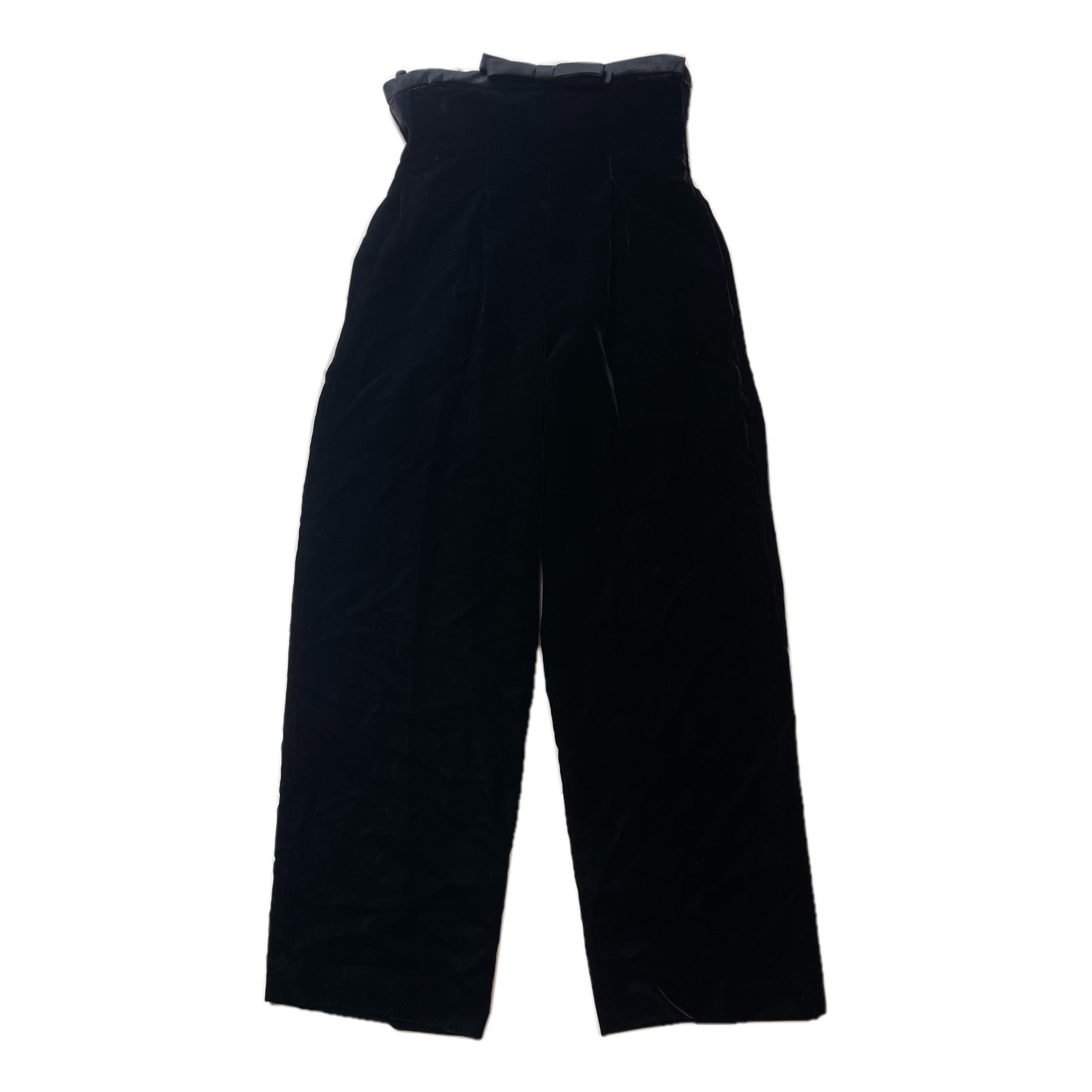 Yves Saint Laurent Velvet High Waist Wide Leg Bow Pants by YVES SAINT LAURENT in size S from TROUSERS category