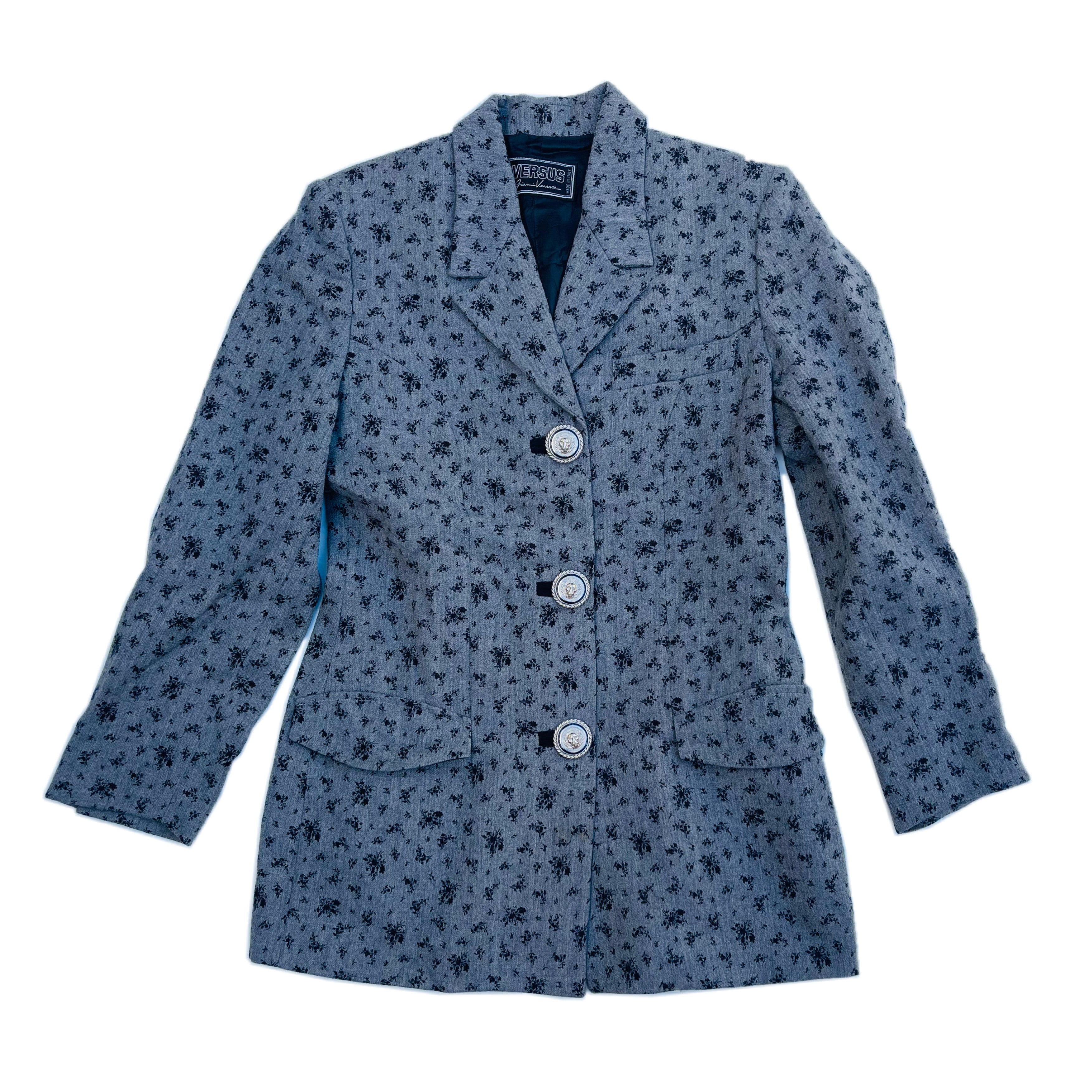 Versace Floral Medusa Button Blazer by VERSACE in size S from COATS & JACKETS category