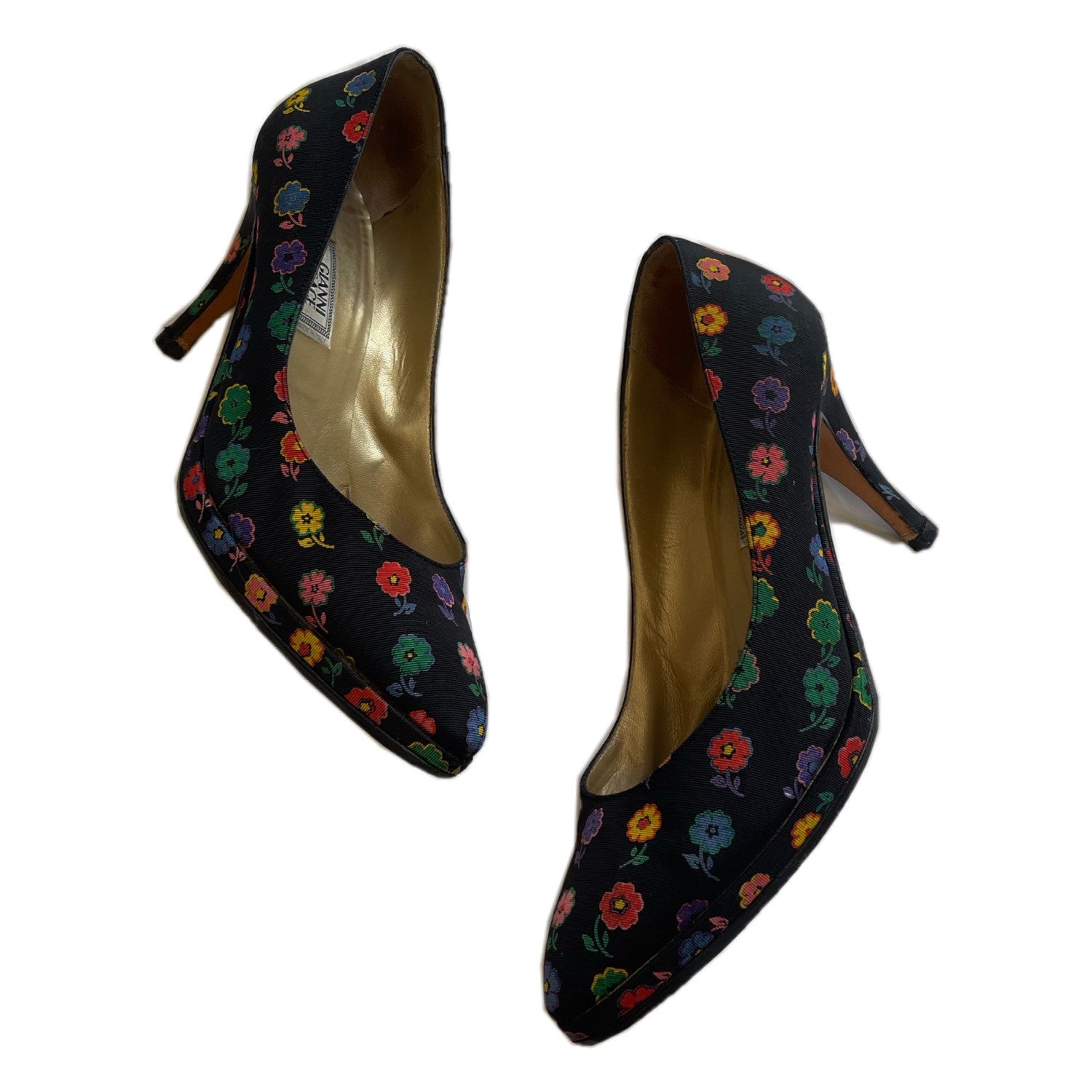 Versace Multi Color Floral Heels by VERSACE in size EU 38 from SHOES category