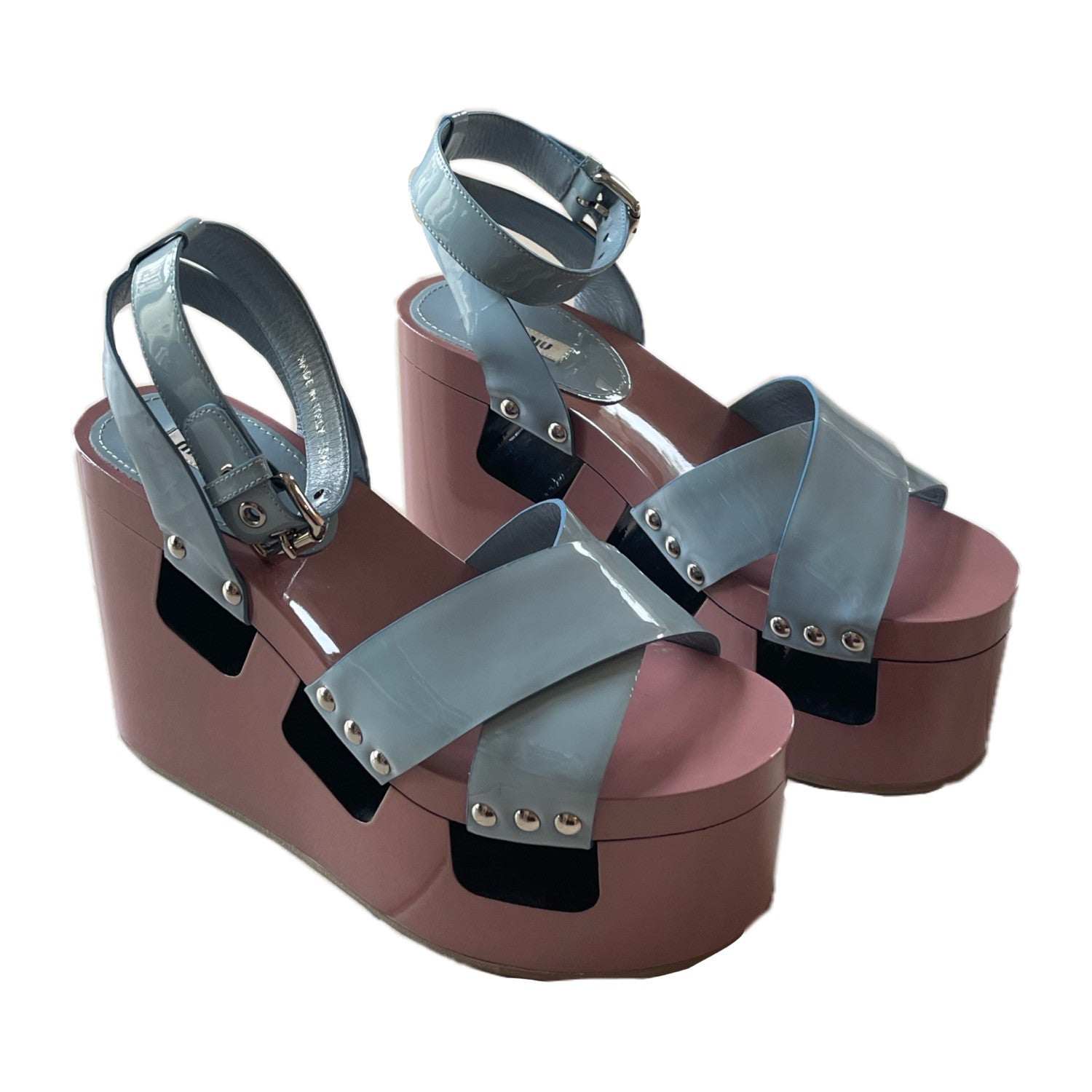 Miu Miu Pastel Stud Enamel Wedges by MIU MIU in size EU 37 from SHOES category