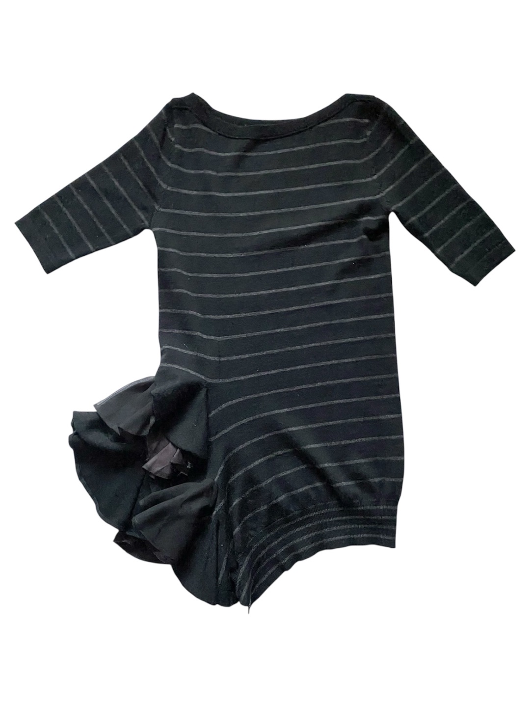 2000s Sacai asymmetrical wool tunic with side ruffles by SACAI in size S from TOPS category