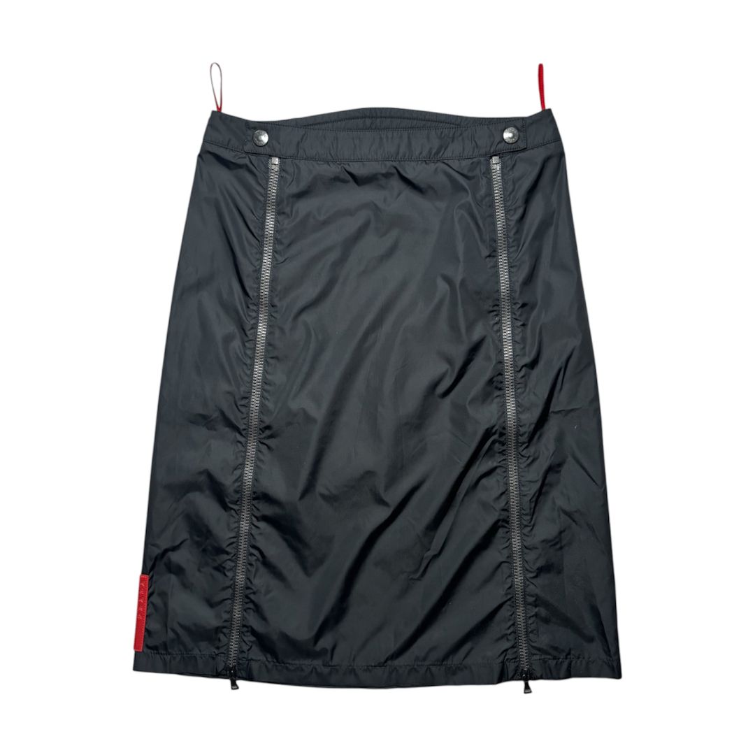 2000s Nylon Multi Zip Skirt by PRADA in size IT 40 from SKIRTS category