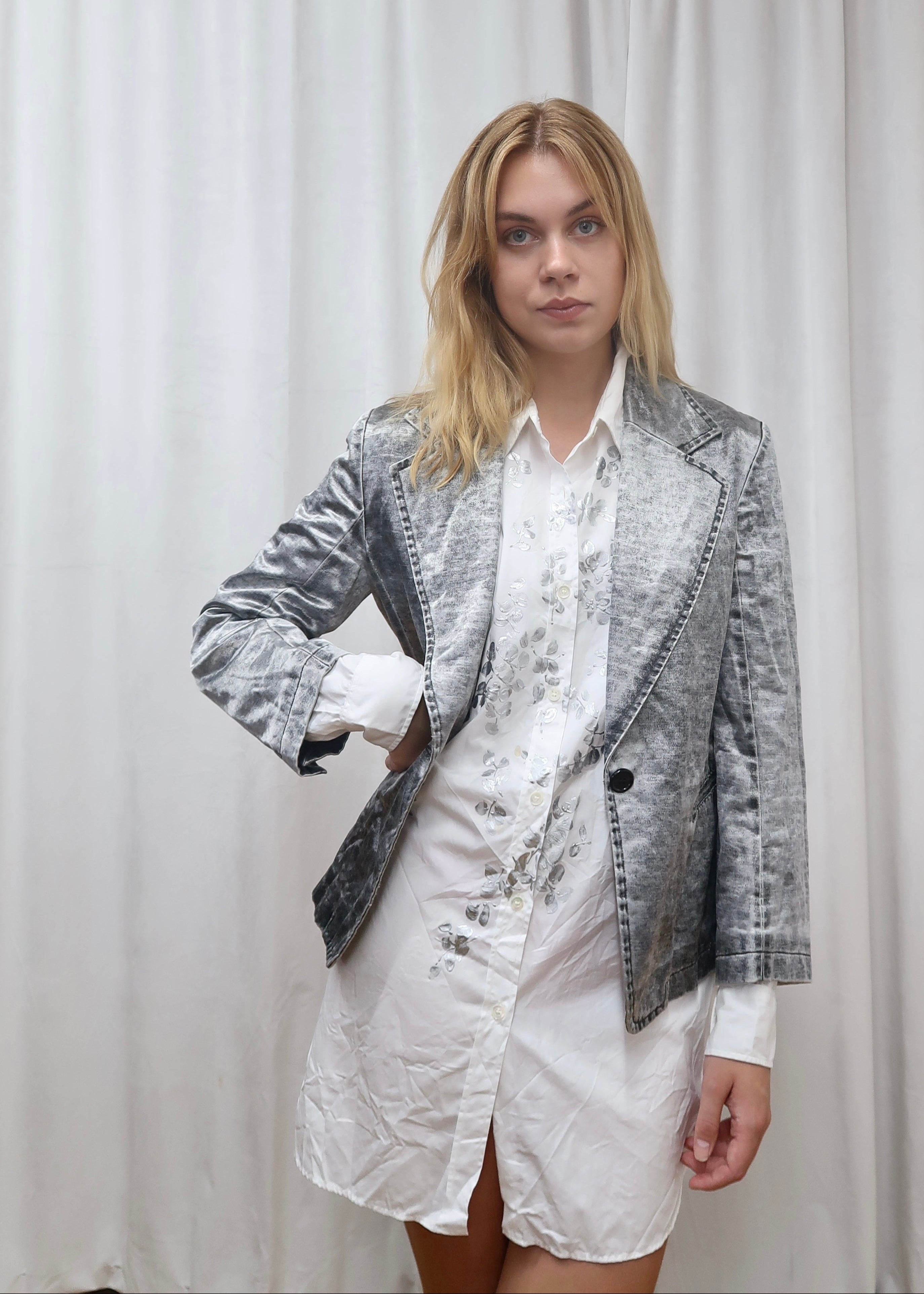 Ann Demeulemeester distressed satin blazer, 2000’s by ANN DEMEULEMEESTER in size L from COATS & JACKETS category