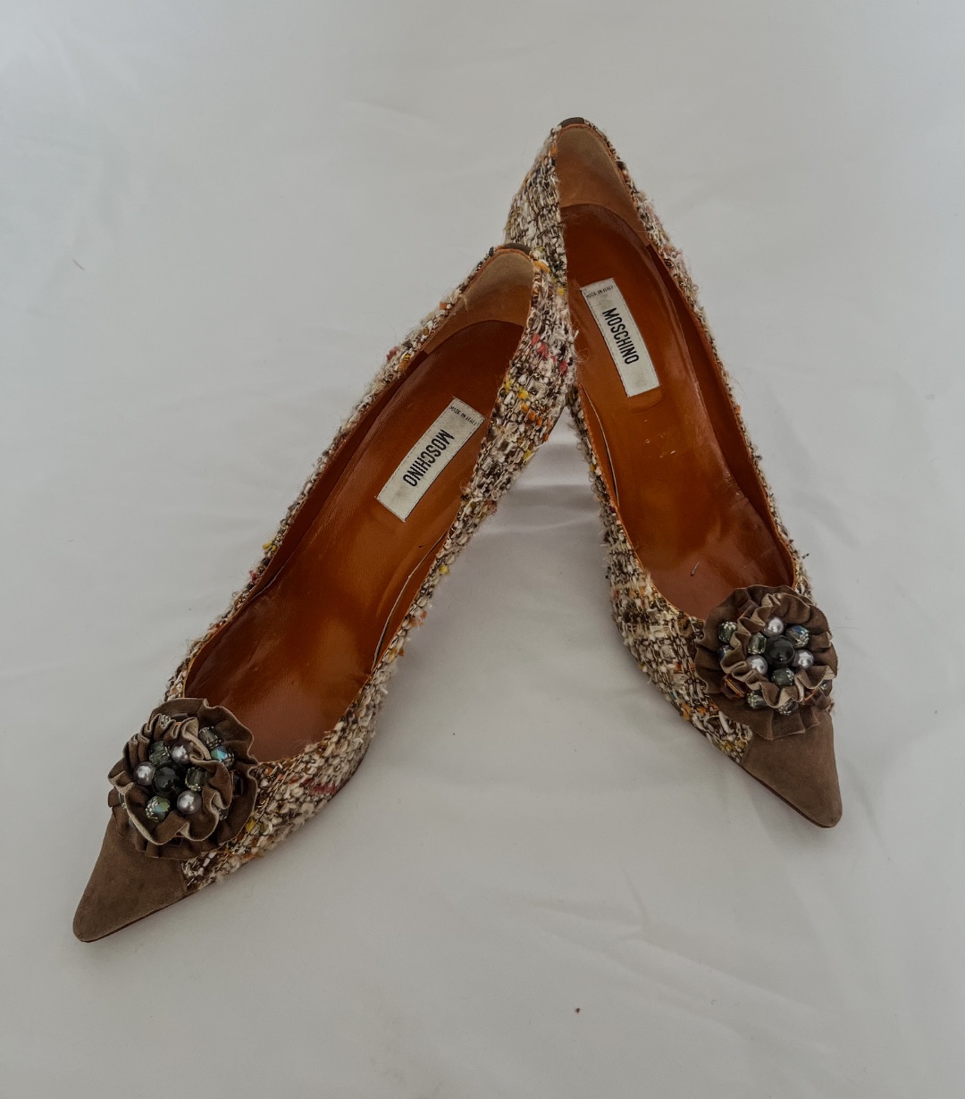 Moschino Tweed Heels by MOSCHINO in size ONE SIZE from SHOES category