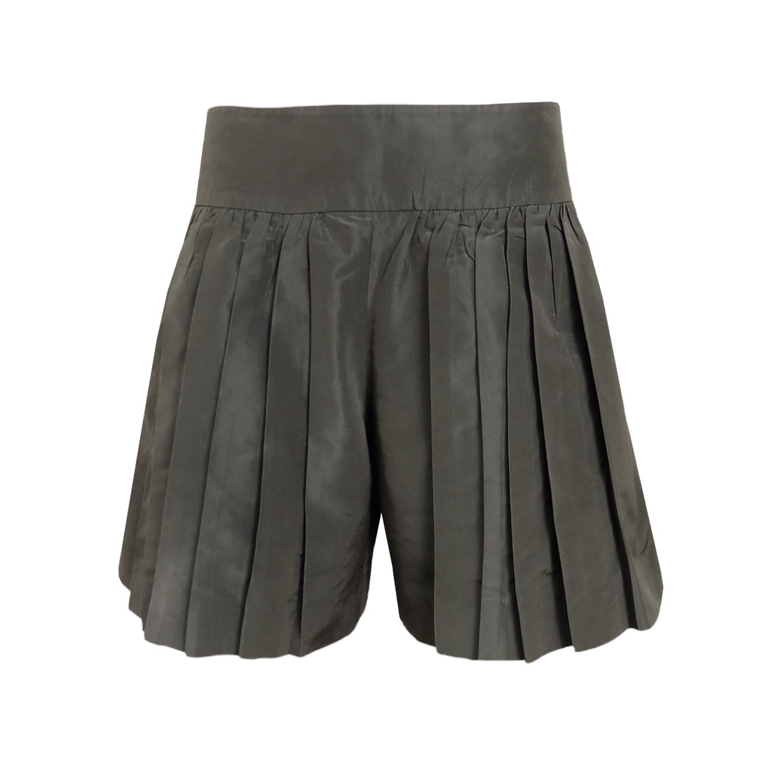 F/W 2006 dark khaki green pleated shorts by PRADA in size IT 42 from SHORTS category