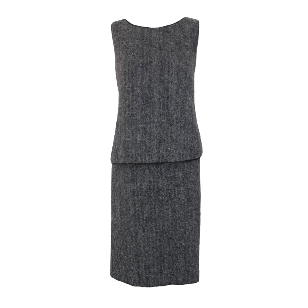 F/W 1998 grey mohair skirt and top set by PRADA in size M from N/A category